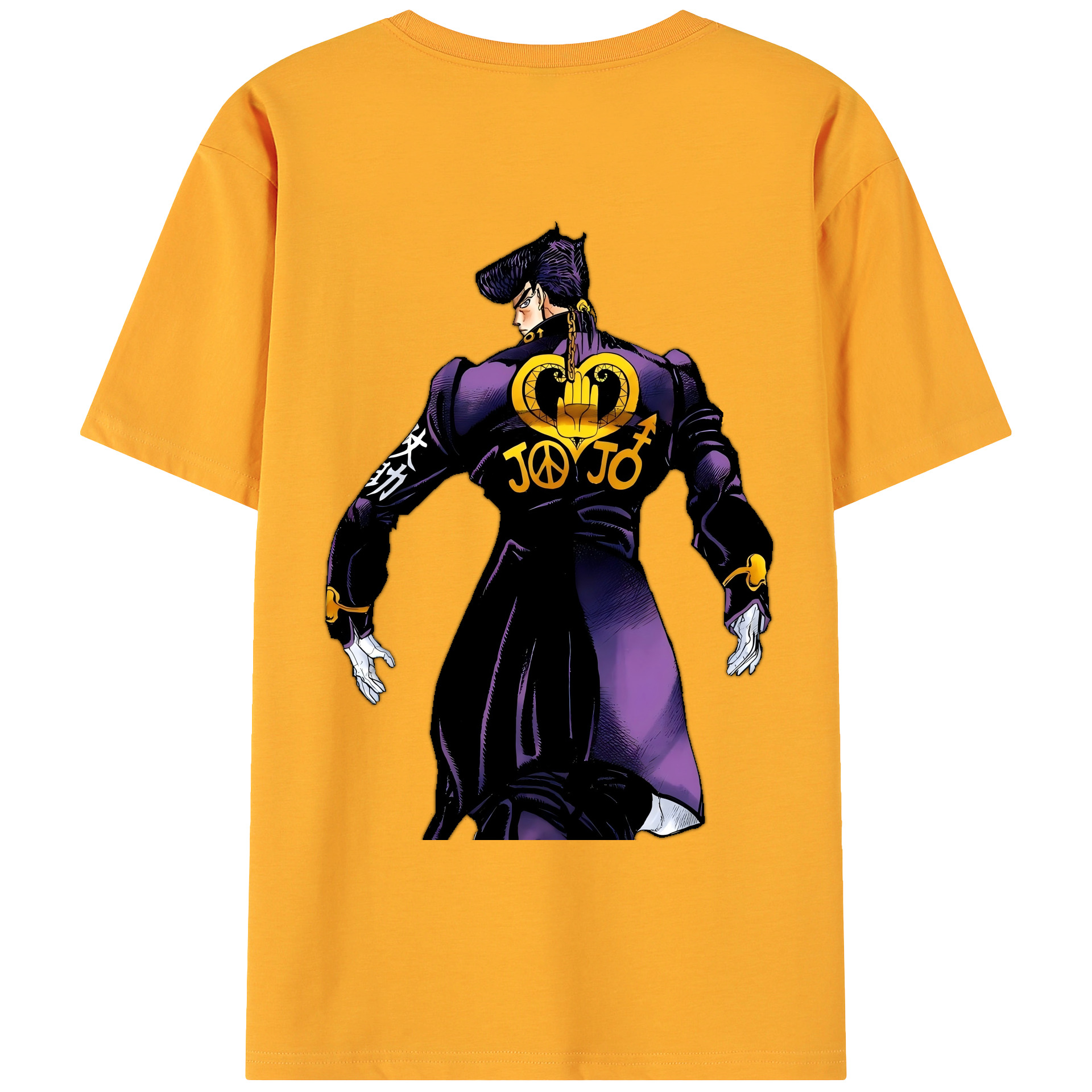 （画像用） ジョジョの奇妙な冒険 ひがしかた じょうすけ JoJo's Bizarre Adventure Higashikata Josuke 綿100％ メンズ半袖Tシャツ（バックプリント） 通気性