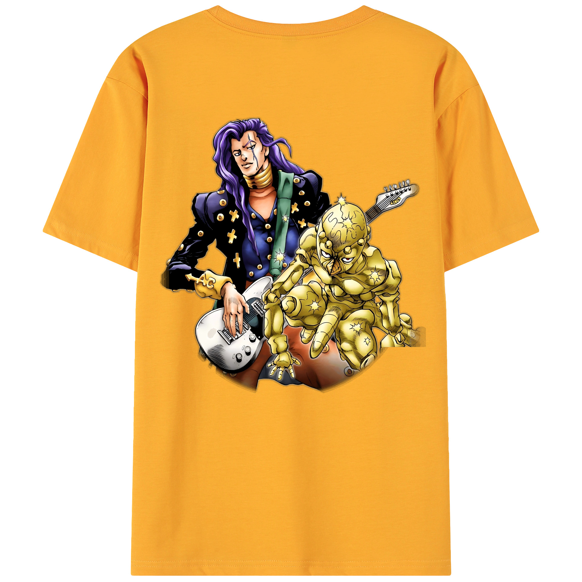 （画像用） ジョジョの奇妙な冒険 おといし あきら JoJo's Bizarre Adventure Akira Otoishi 綿100％ メンズ半袖Tシャツ（バックプリント） 通気性