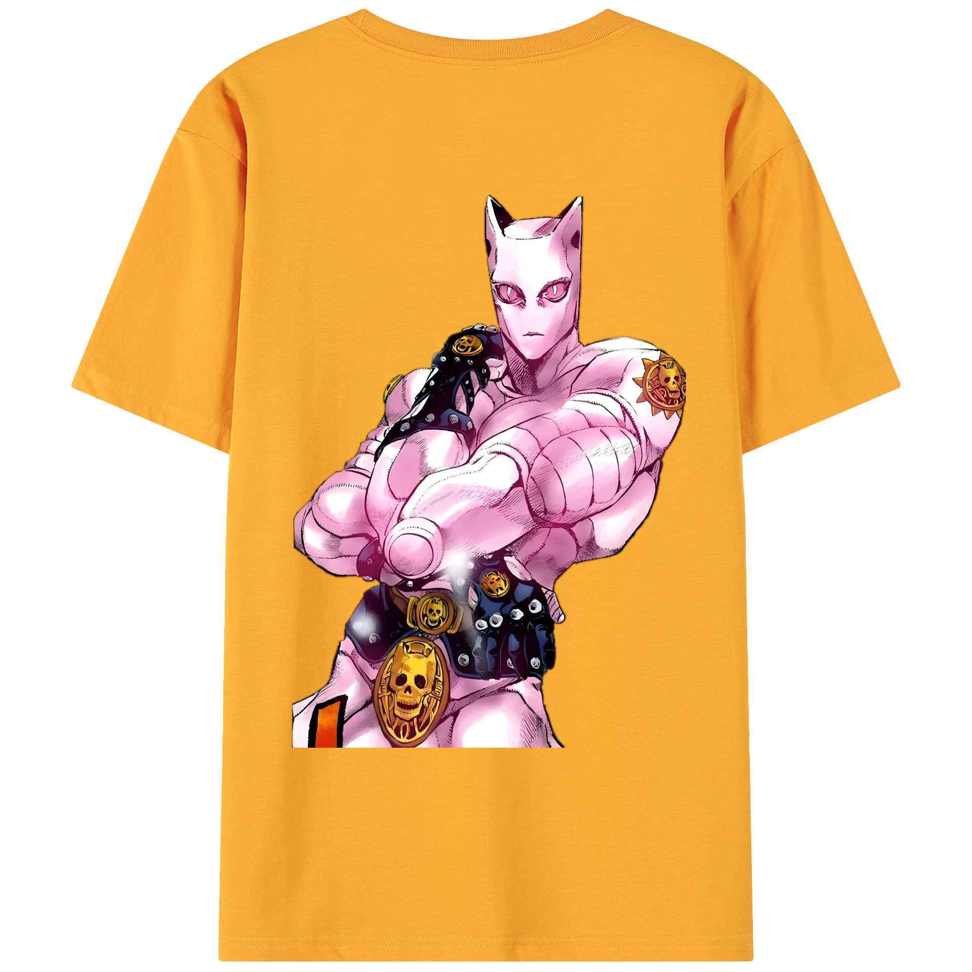 （画像用） ジョジョの奇妙な冒険 きら よしかげ JoJo's Bizarre Adventure Kira Yoshikage 綿100％ メンズ半袖Tシャツ（バックプリント） 通気性