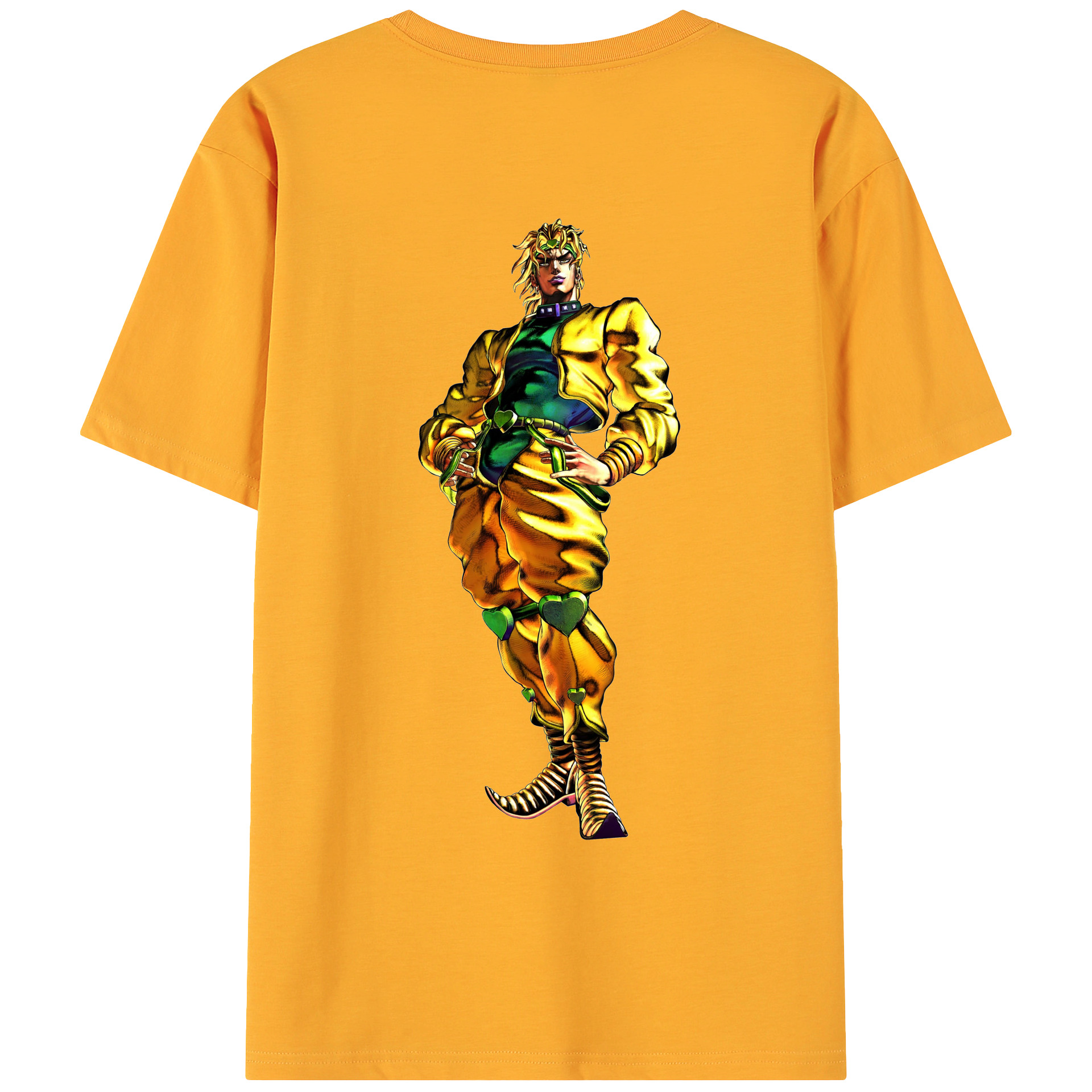 （画像用） ジョジョの奇妙な冒険 ディオ?ブランドー JoJo's Bizarre Adventure Dio Brando 綿100％ メンズ半袖Tシャツ（バックプリント） 通気性