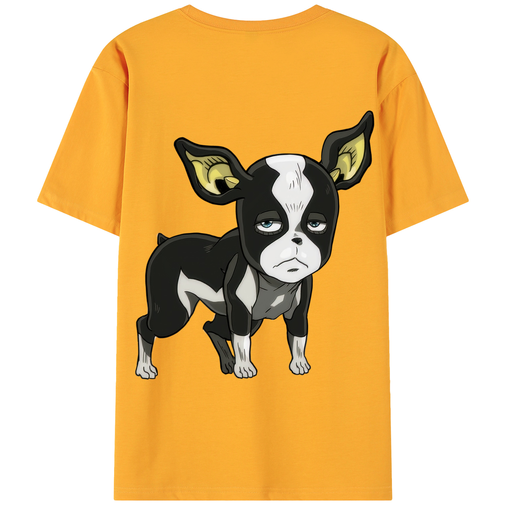 （画像用） ジョジョの奇妙な冒険 イギー JoJo's Bizarre Adventure Iggy 綿100％ メンズ半袖Tシャツ（バックプリント） 通気性