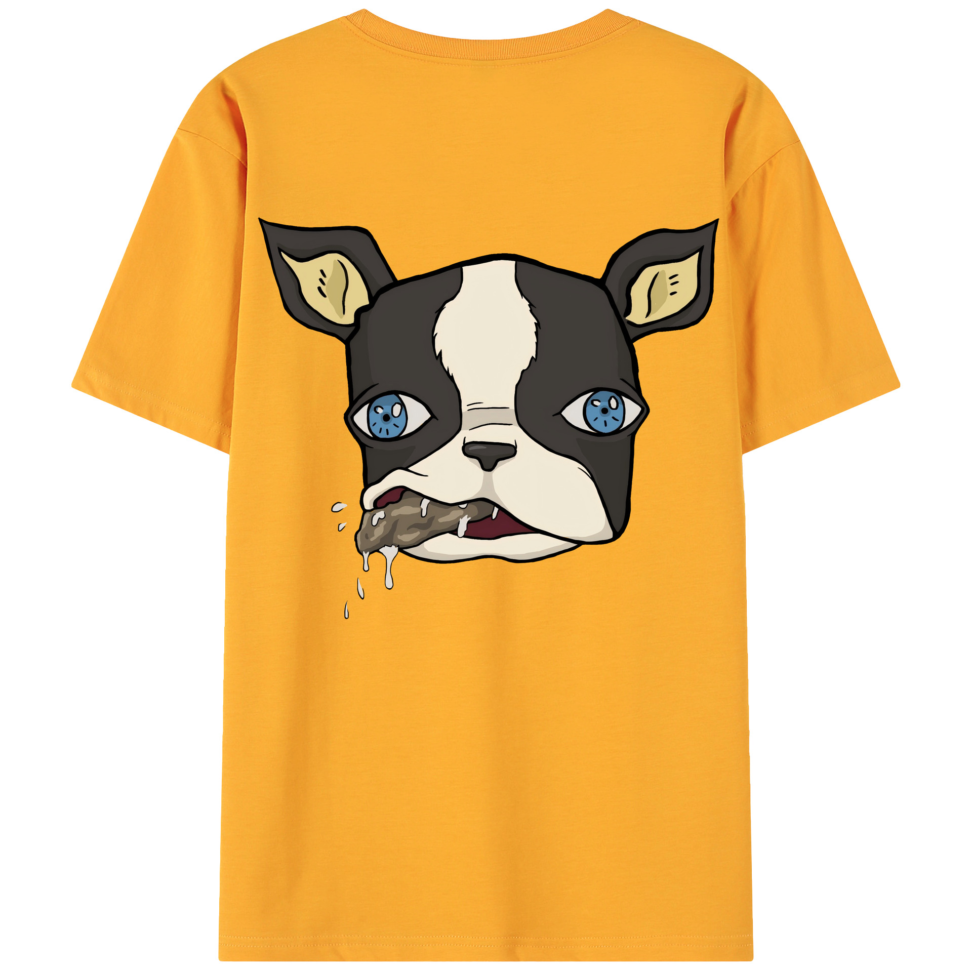 （画像用） ジョジョの奇妙な冒険 イギー JoJo's Bizarre Adventure Iggy 綿100％ メンズ半袖Tシャツ（バックプリント） 通気性