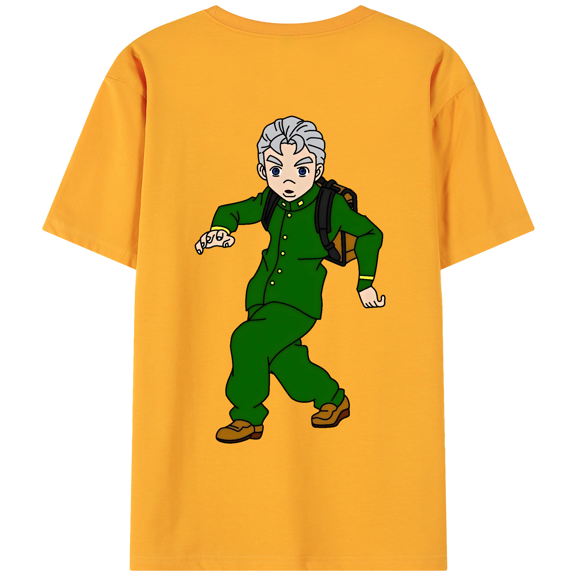 （画像用） ジョジョの奇妙な冒険 広瀨康一 JoJo's Bizarre Adventure Hirose Koichi 綿100％ メンズ半袖Tシャツ（バックプリント） 通気性