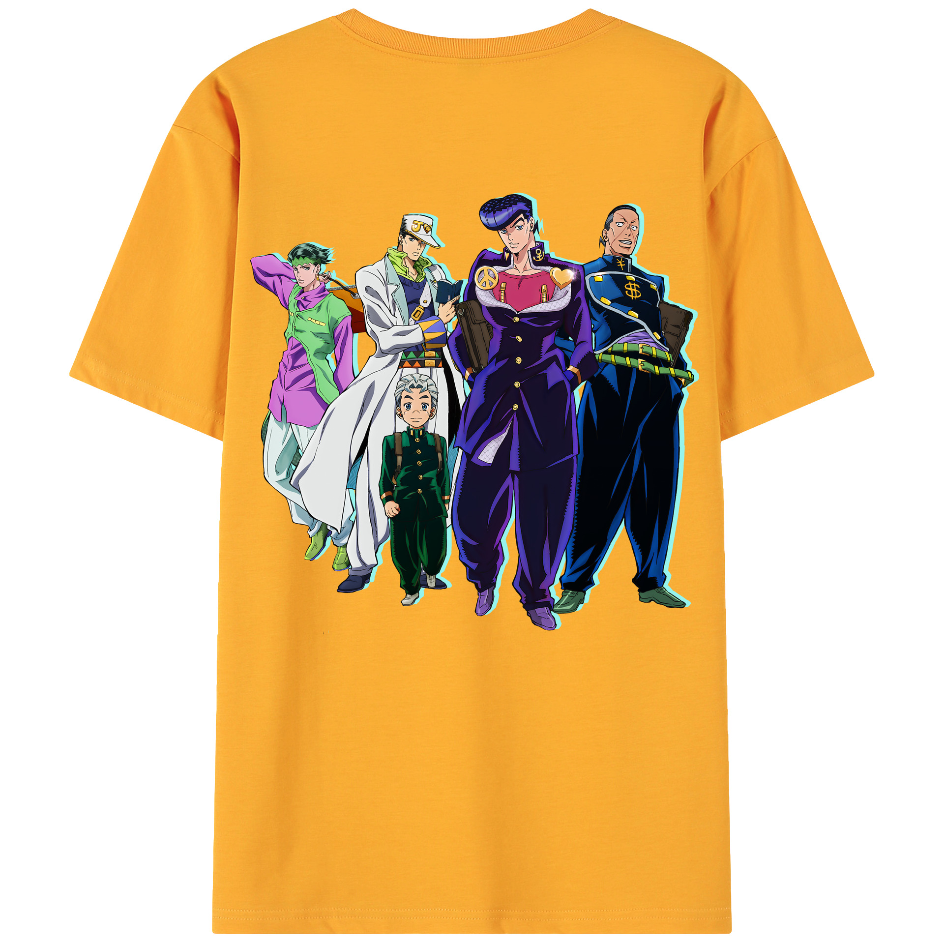 （画像用） ジョジョの奇妙な冒険 JoJo's Bizarre Adventure 綿100％ メンズ半袖Tシャツ（バックプリント） 通気性