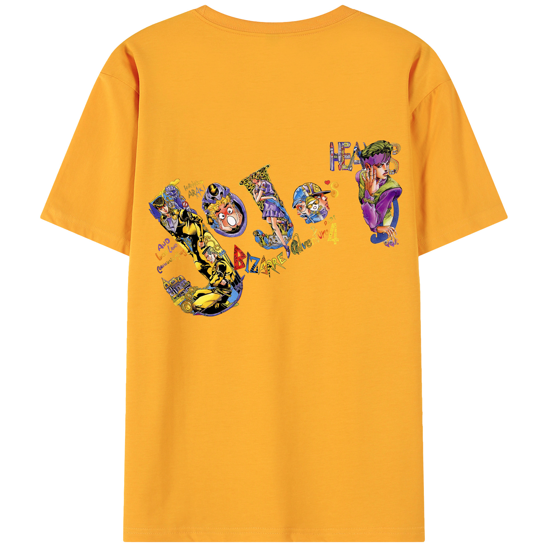 （画像用） ジョジョの奇妙な冒険 JoJo's Bizarre Adventure 綿100％ メンズ半袖Tシャツ（バックプリント） 通気性