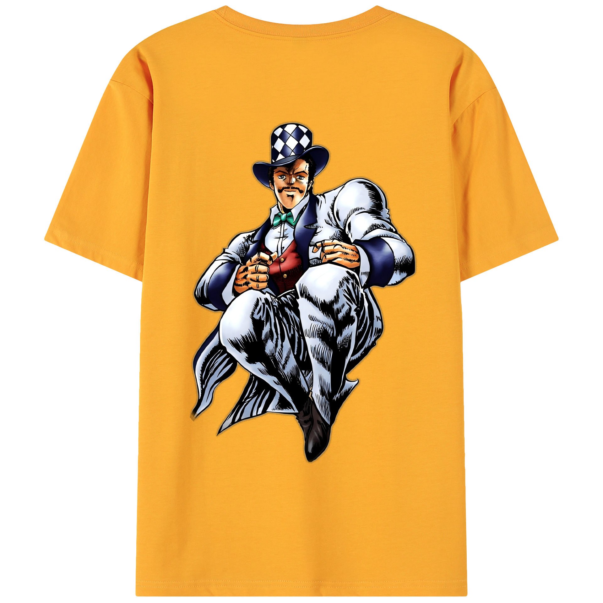 （画像用） ジョジョの奇妙な冒険 ウィル?アントニオ?ツェペリ JoJo's Bizarre Adventure Will Anthonio Zeppeli 綿100％ メンズ半袖Tシャツ（バックプリント） 通気性