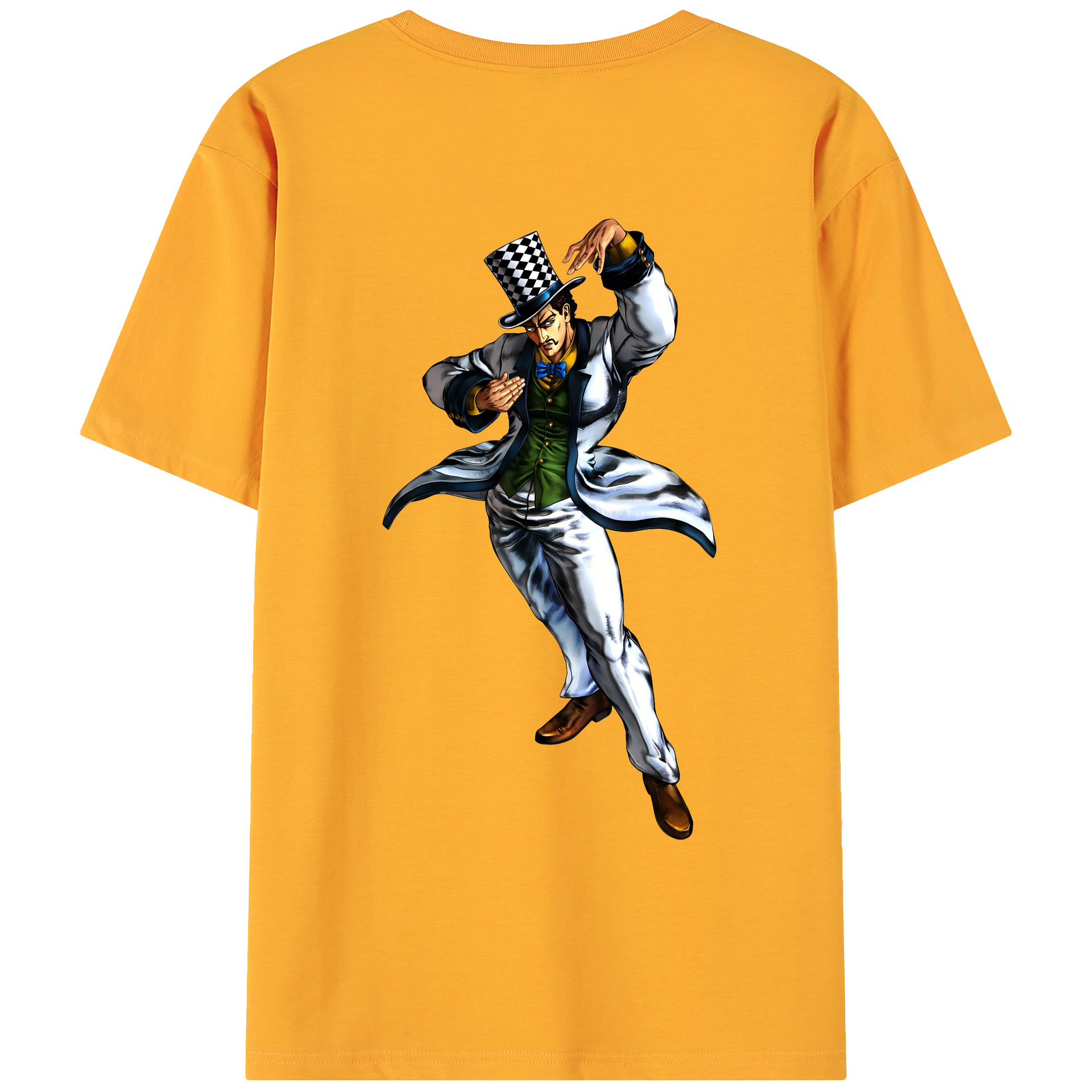 （画像用） ジョジョの奇妙な冒険 ウィル?アントニオ?ツェペリ JoJo's Bizarre Adventure Will Anthonio Zeppeli 綿100％ メンズ半袖Tシャツ（バックプリント） 通気性
