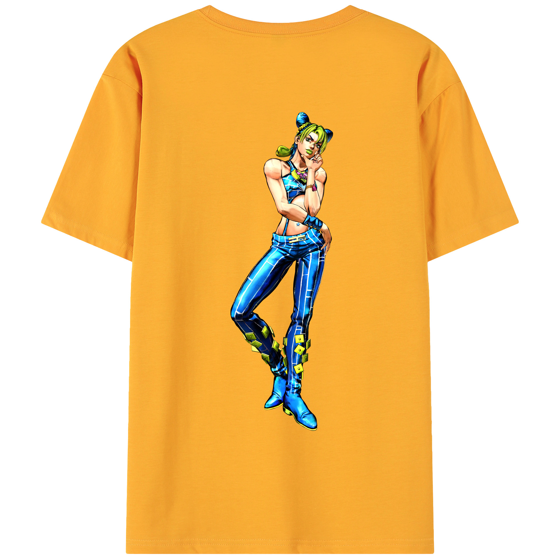 （画像用） "ジョジョの奇妙な冒険 くうじょう ジョリーン JoJo's Bizarre Adventure Jolyne Cujoh " 綿100％ メンズ半袖Tシャツ（バックプリント） 通気性