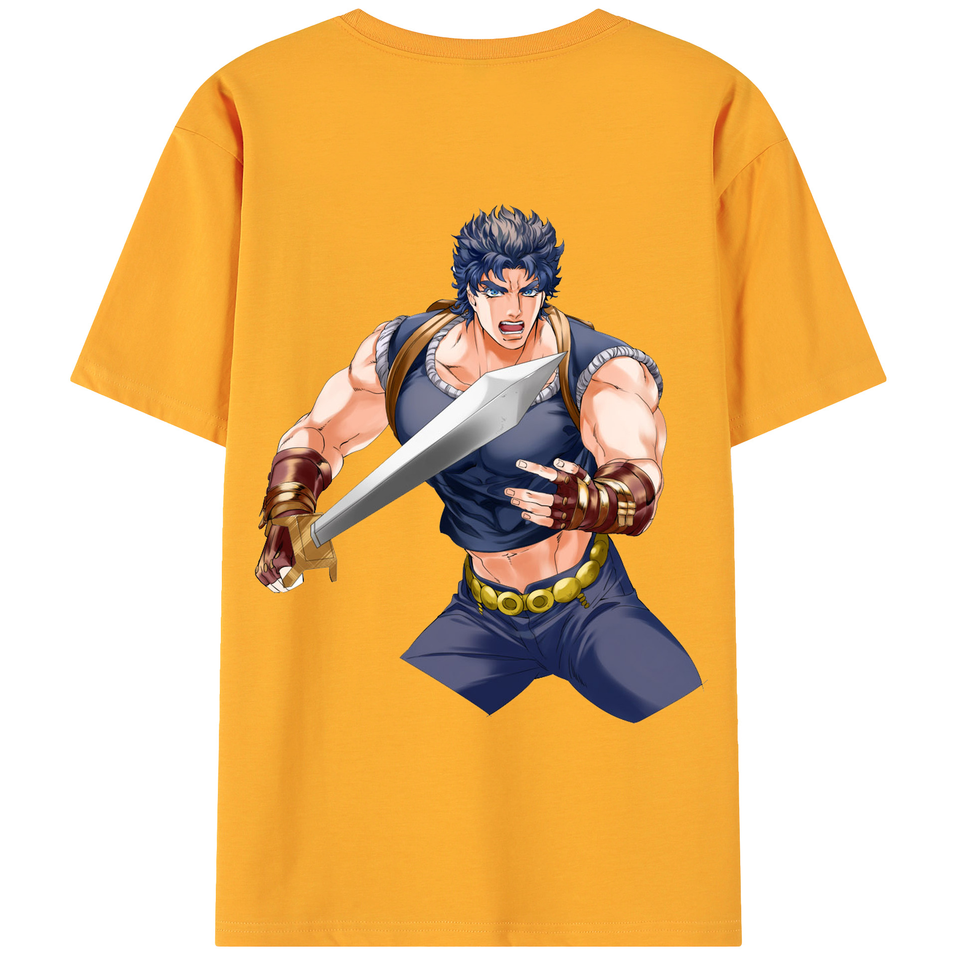 （画像用） ジョジョの奇妙な冒険 /ジョナサン?ジョースター JoJo's Bizarre Adventure Jonathan Joestar 綿100％ メンズ半袖Tシャツ（バックプリント） 通気性