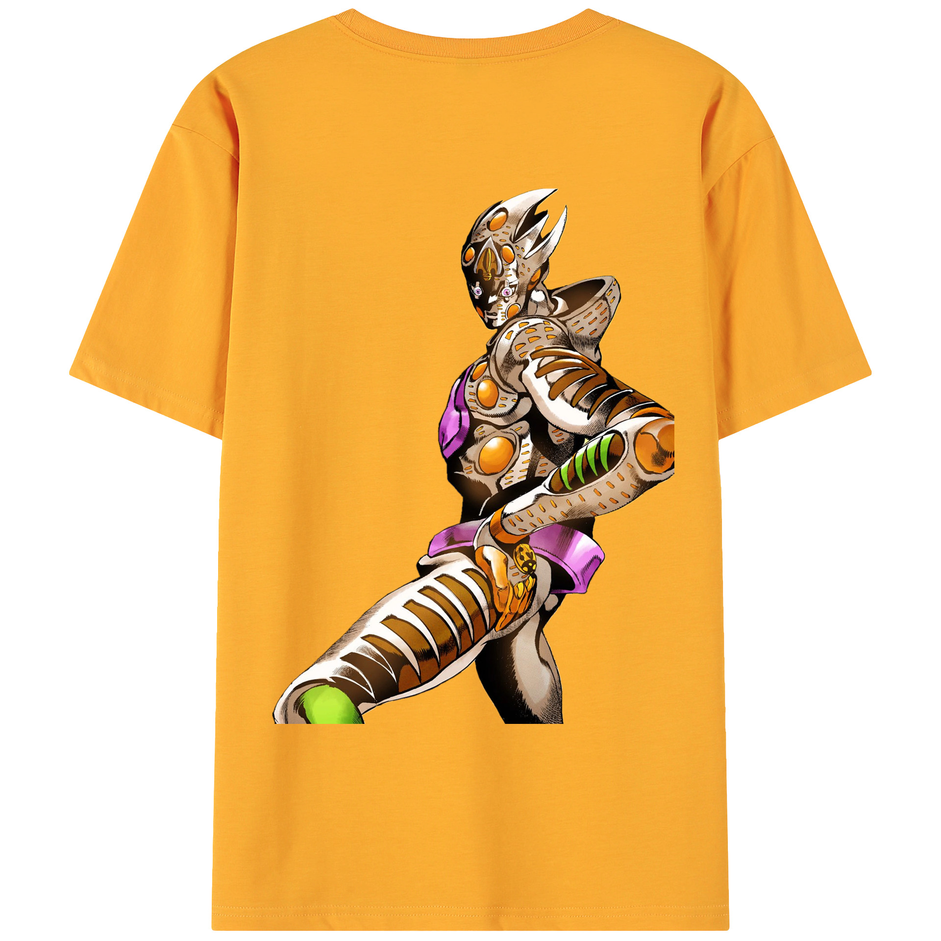 （画像用） ジョジョの奇妙な冒険 ジョルノ?ジョバァーナ JoJo's Bizarre Adventure Giorno Giovanna 綿100％ メンズ半袖Tシャツ（バックプリント） 通気性