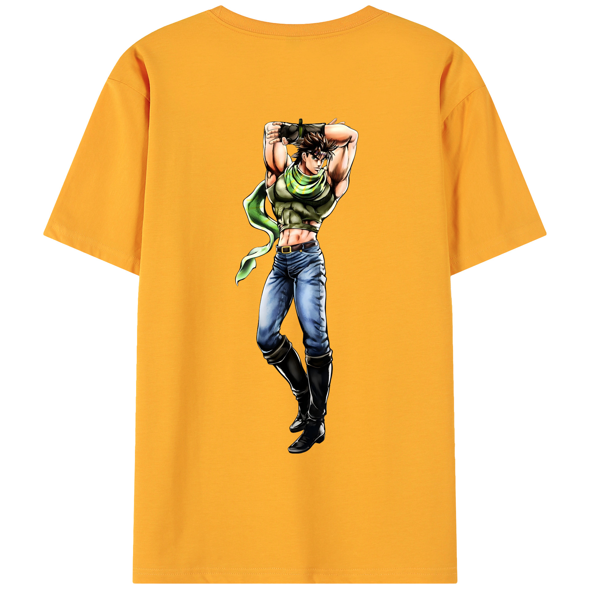 （画像用） ジョジョの奇妙な冒険 ジョセフ?ジョースター JoJo's Bizarre Adventure Joseph Joestar 綿100％ メンズ半袖Tシャツ（バックプリント） 通気性