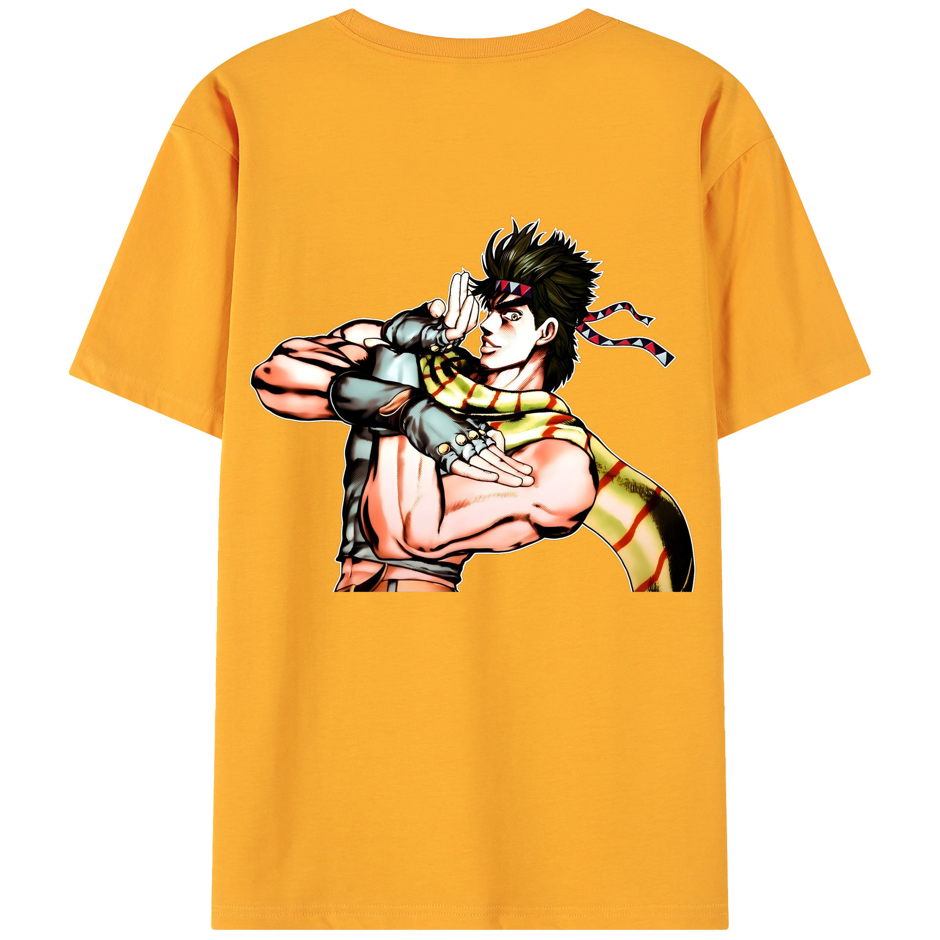 （画像用） ジョジョの奇妙な冒険 ジョセフ?ジョースター JoJo's Bizarre Adventure Joseph Joestar 綿100％ メンズ半袖Tシャツ（バックプリント） 通気性