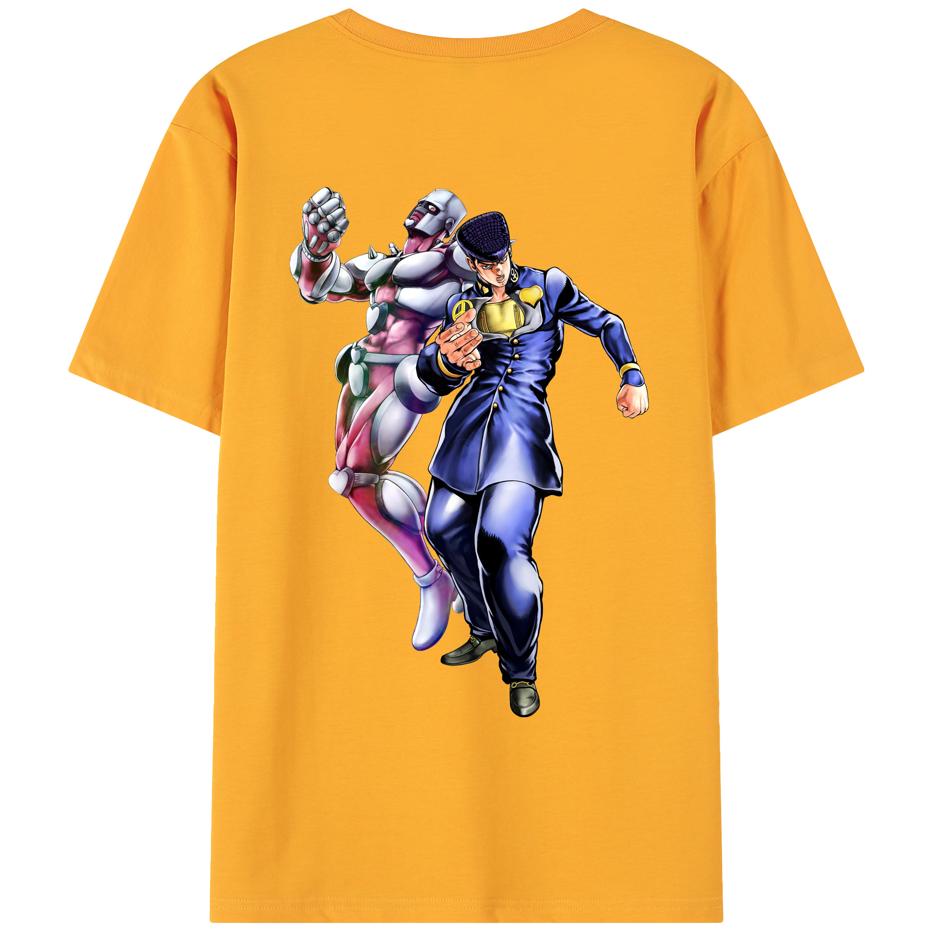 （画像用） ジョジョの奇妙な冒険 ひがしかた じょうすけ JoJo's Bizarre Adventure Higashikata Josuke 綿100％ メンズ半袖Tシャツ（バックプリント） 通気性