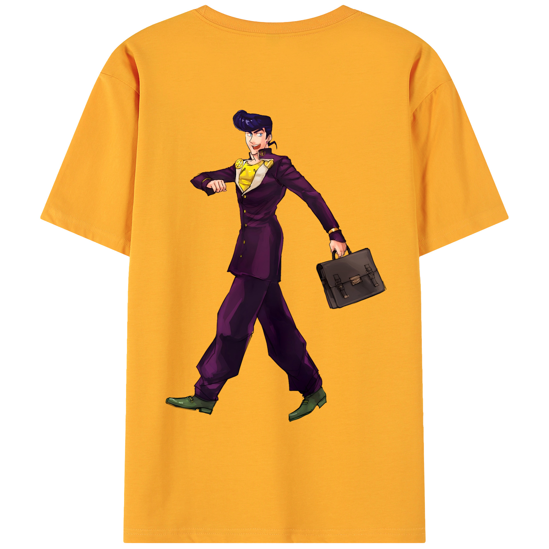 （画像用） ジョジョの奇妙な冒険 ひがしかた じょうすけ JoJo's Bizarre Adventure Higashikata Josuke 綿100％ メンズ半袖Tシャツ（バックプリント） 通気性