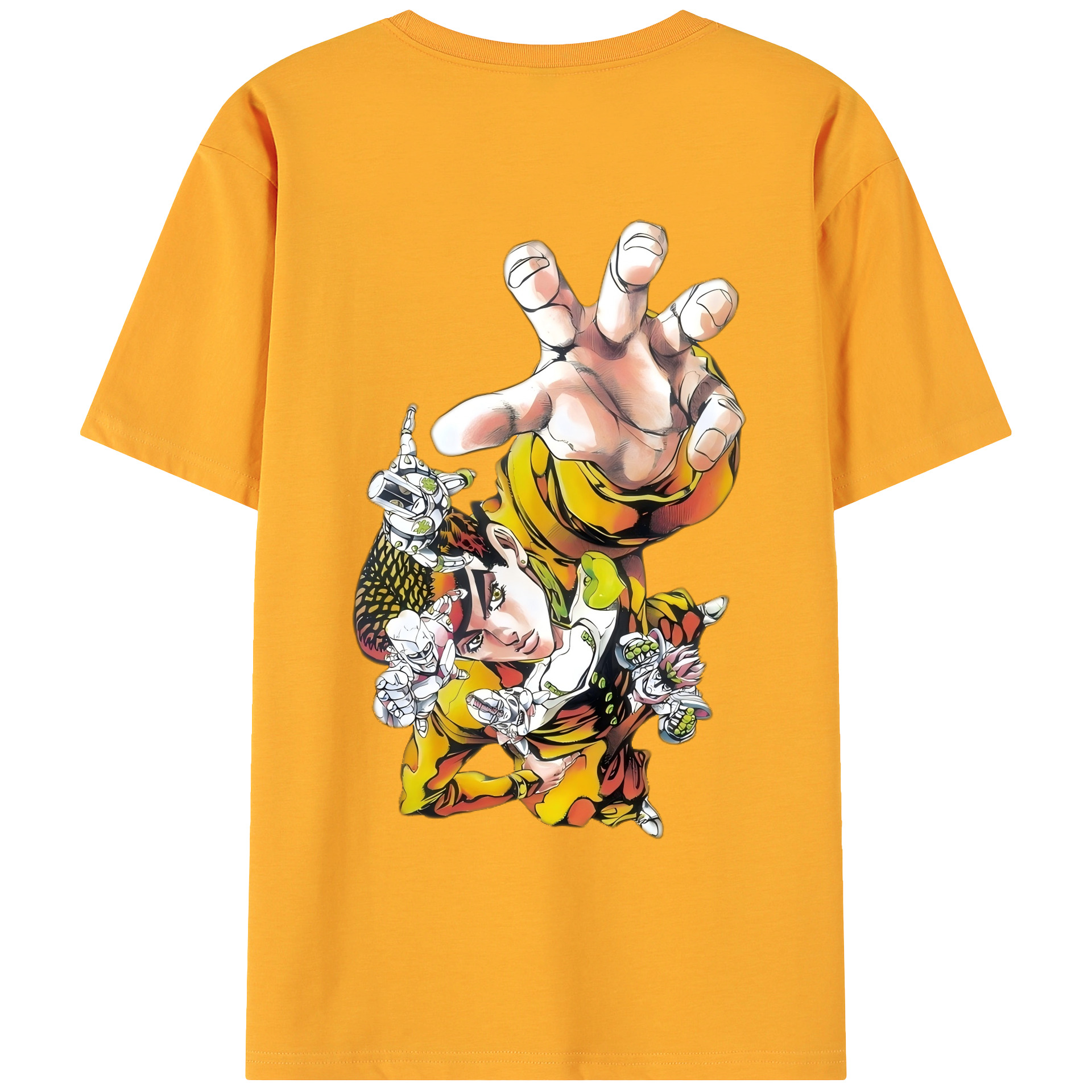 （画像用） ジョジョの奇妙な冒険 ひがしかた じょうすけ JoJo's Bizarre Adventure Higashikata Josuke 綿100％ メンズ半袖Tシャツ（バックプリント） 通気性