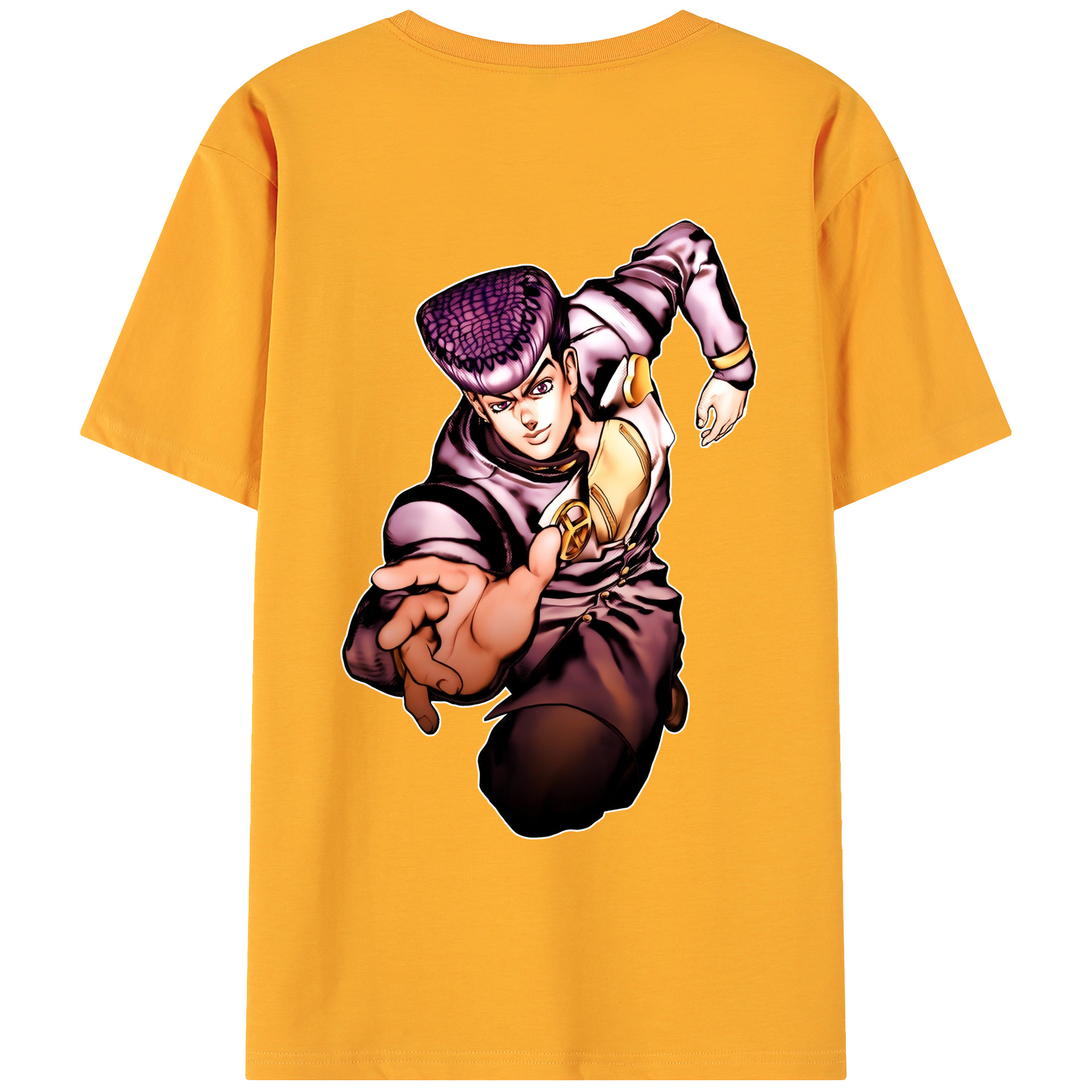 （画像用） ジョジョの奇妙な冒険 ひがしかた じょうすけ JoJo's Bizarre Adventure Higashikata Josuke 綿100％ メンズ半袖Tシャツ（バックプリント） 通気性
