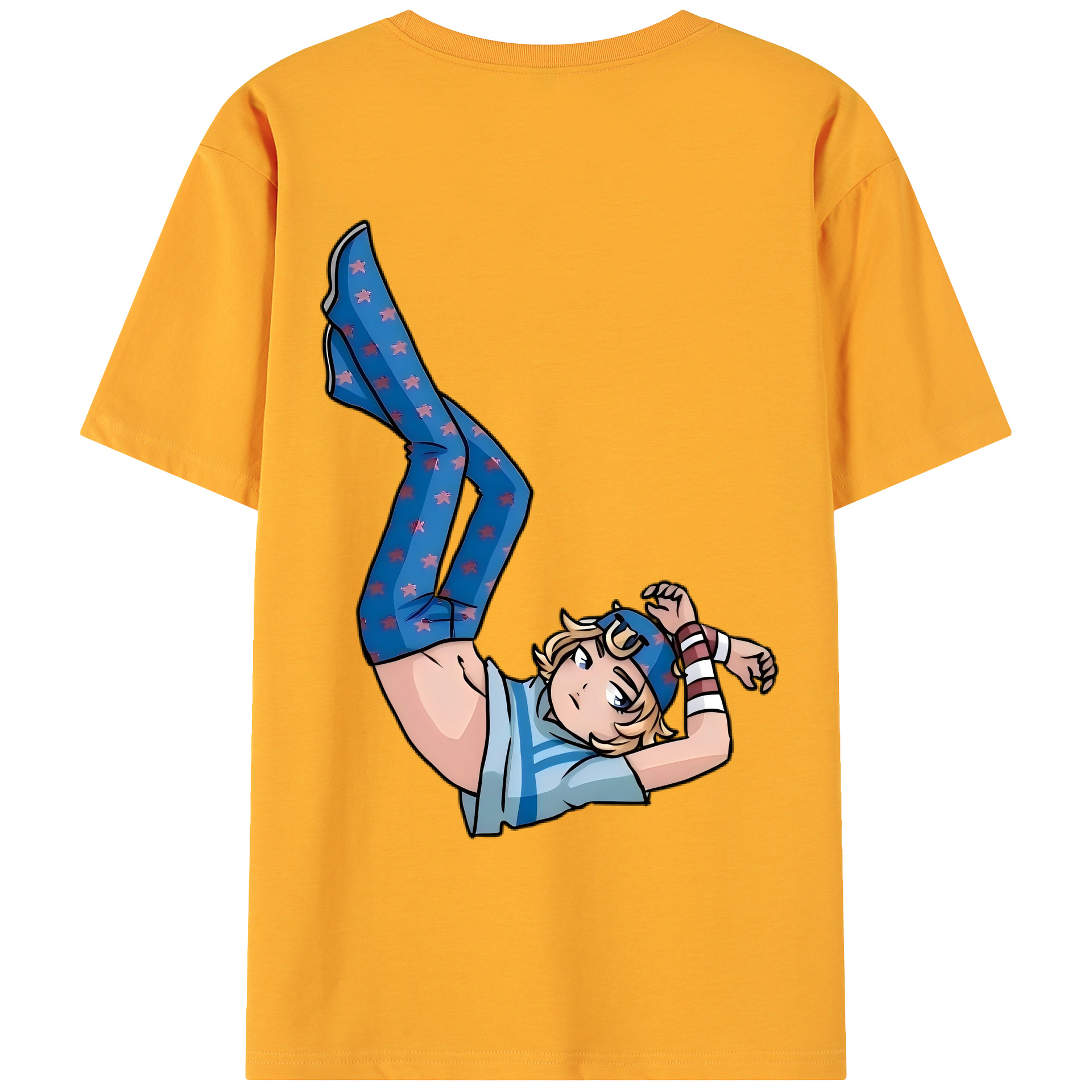 （画像用） ジョジョの奇妙な冒険 グイード?ミスタ JoJo's Bizarre Adventure Guido Mista 綿100％ メンズ半袖Tシャツ（バックプリント） 通気性