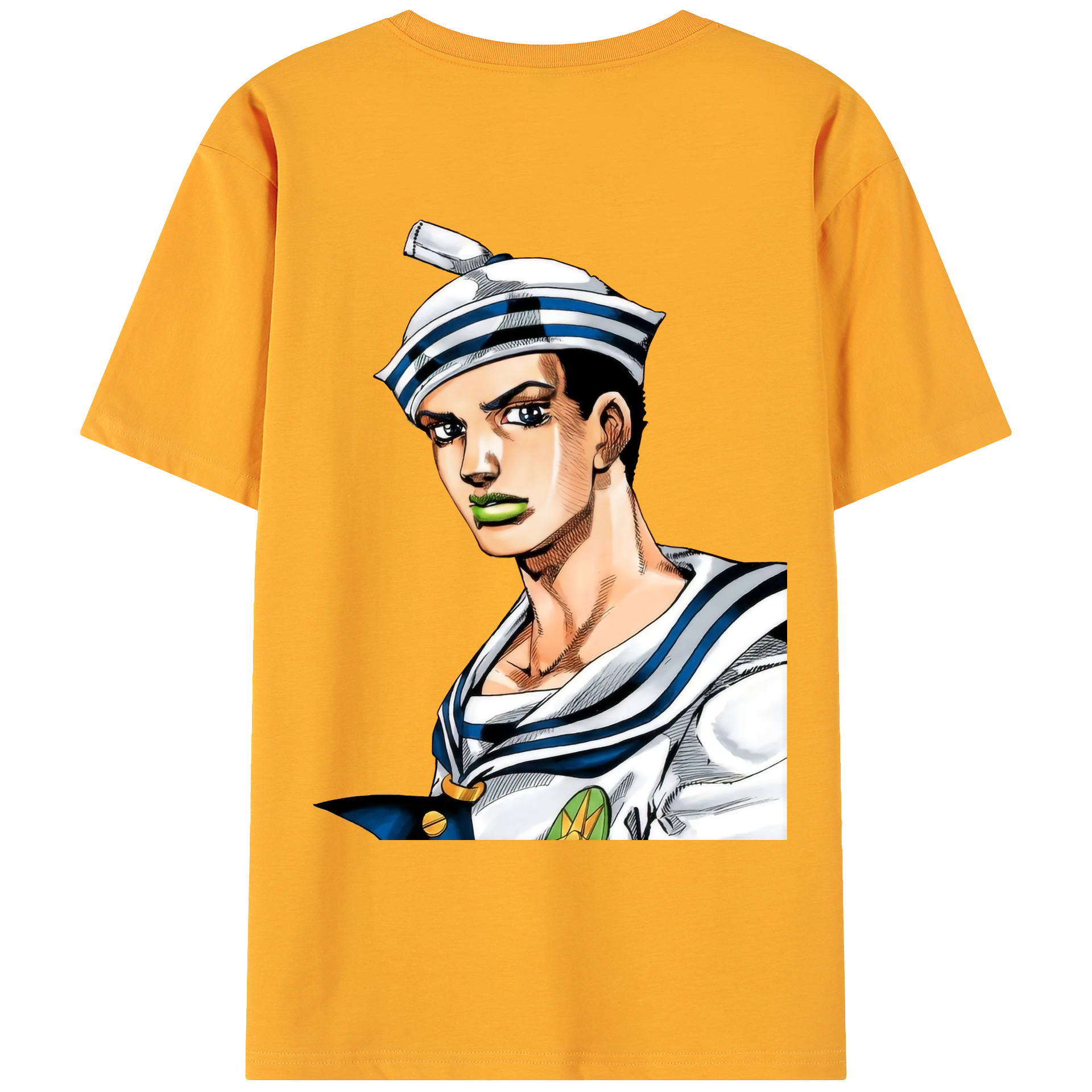 （画像用） ジョジョの奇妙な冒険 東方定助 JoJo's Bizarre Adventure Higashikata Josuke 綿100％ メンズ半袖Tシャツ（バックプリント） 通気性