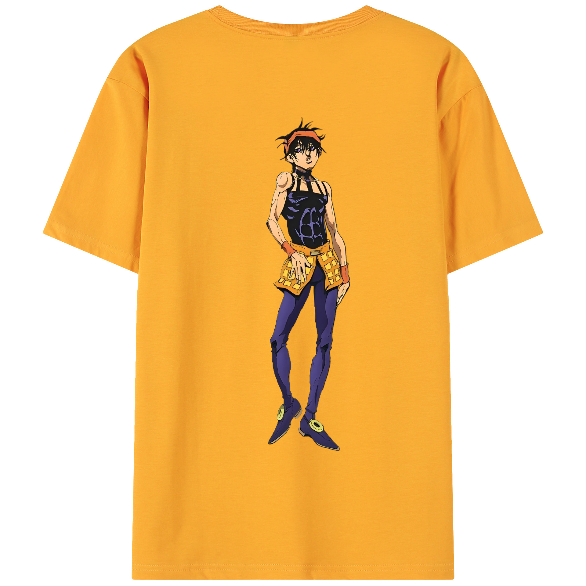 （画像用） ジョジョの奇妙な冒険 ナランチャ?ギルガ JoJo's Bizarre Adventure Narancia Ghirga 綿100％ メンズ半袖Tシャツ（バックプリント） 通気性