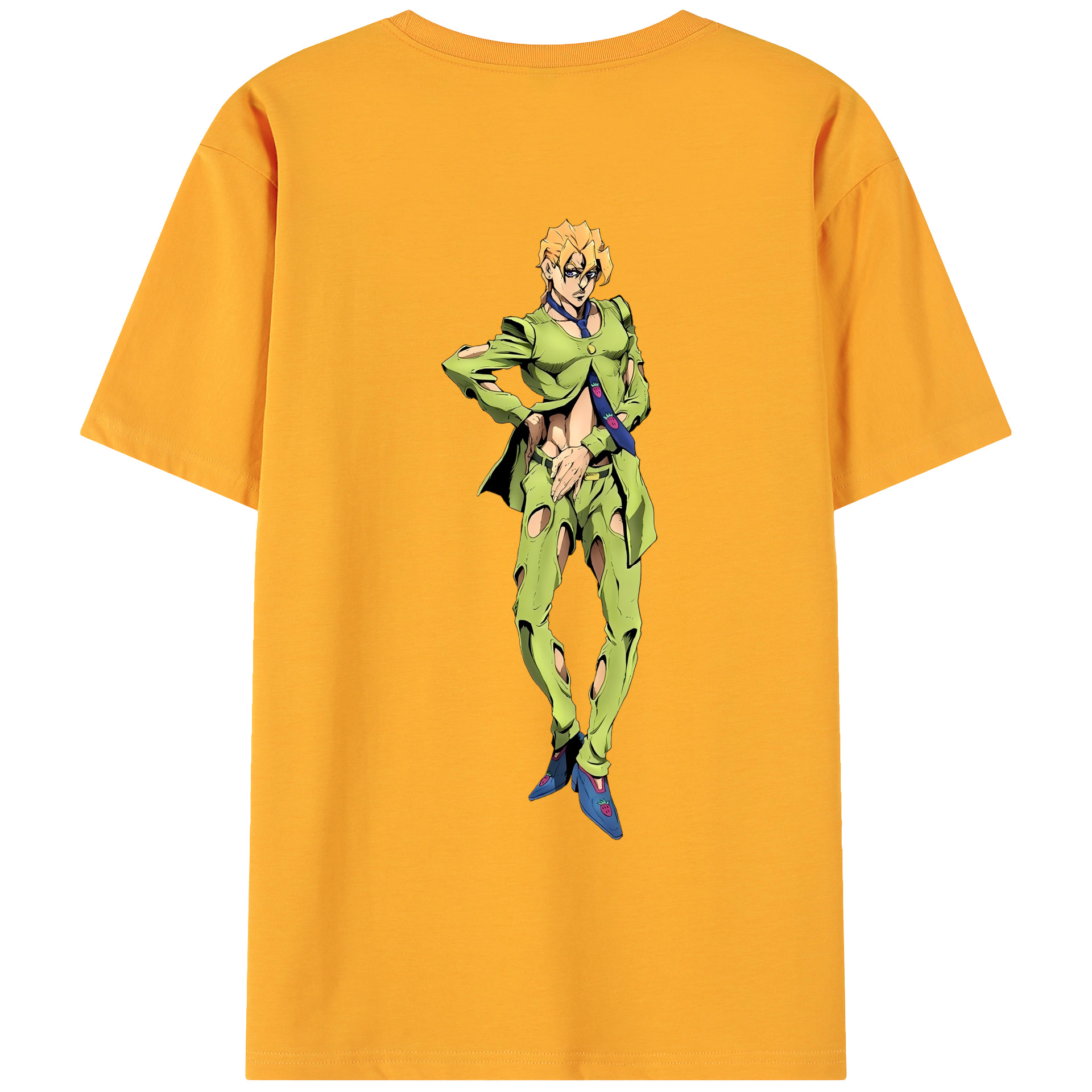 （画像用） ジョジョの奇妙な冒険 パンナコッタ?フー JoJo's Bizarre Adventure Pannacotta Fugo 綿100％ メンズ半袖Tシャツ（バックプリント） 通気性