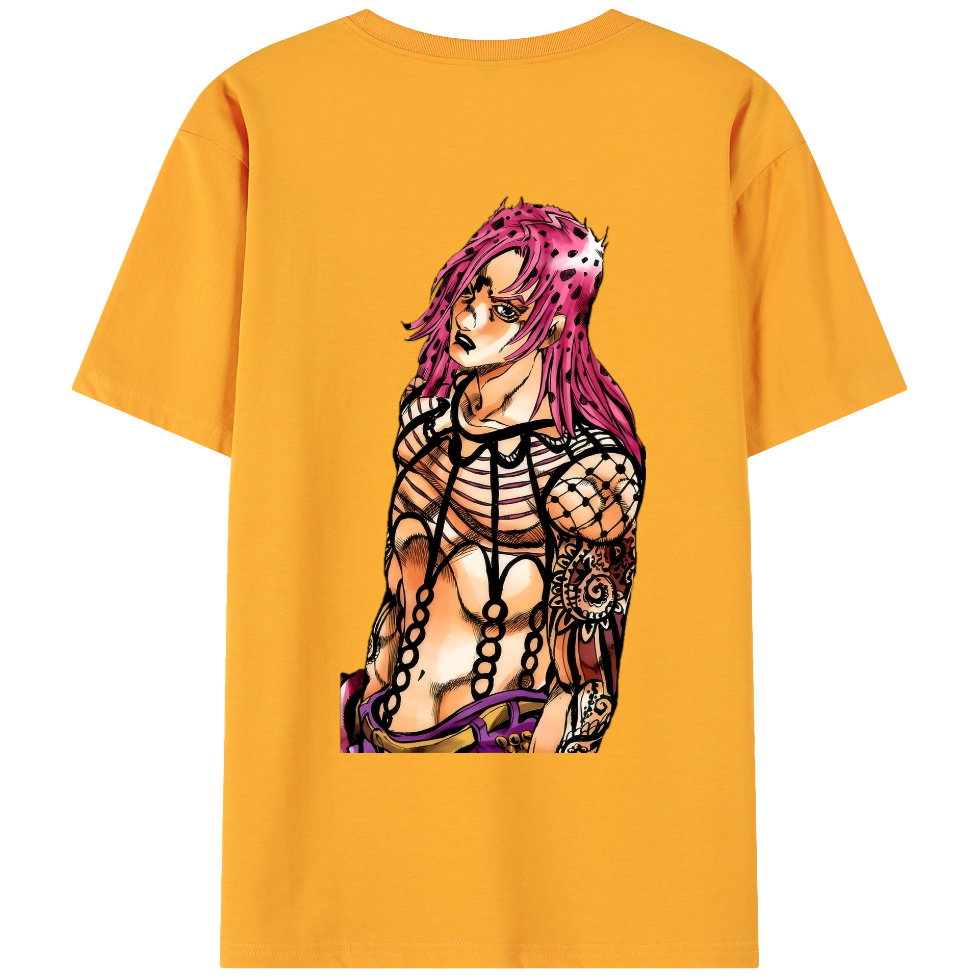 （画像用） ジョジョの奇妙な冒険 ビネガー?ドッピオ JoJo's Bizarre Adventure Vinegar Doppio 綿100％ メンズ半袖Tシャツ（バックプリント） 通気性