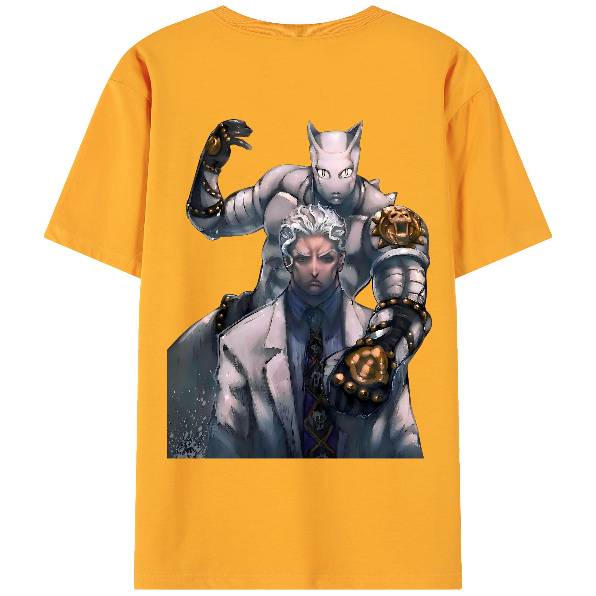 （画像用） ジョジョの奇妙な冒険 きら よしかげ JoJo's Bizarre Adventure Kira Yoshikage 綿100％ メンズ半袖Tシャツ（バックプリント） 通気性