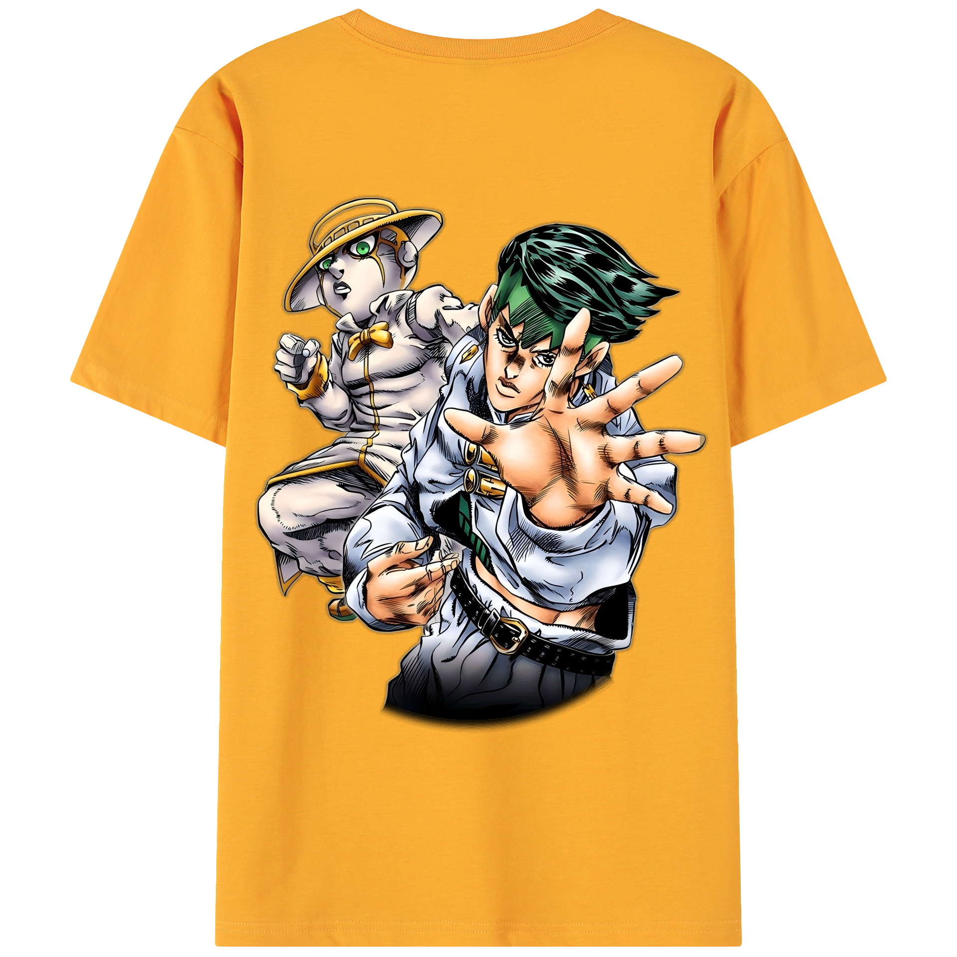 （画像用） ジョジョの奇妙な冒険 岸辺 露伴（きしべ ろはん） JoJo's Bizarre Adventure Rohan Kishibe 綿100％ メンズ半袖Tシャツ（バックプリント） 通気性
