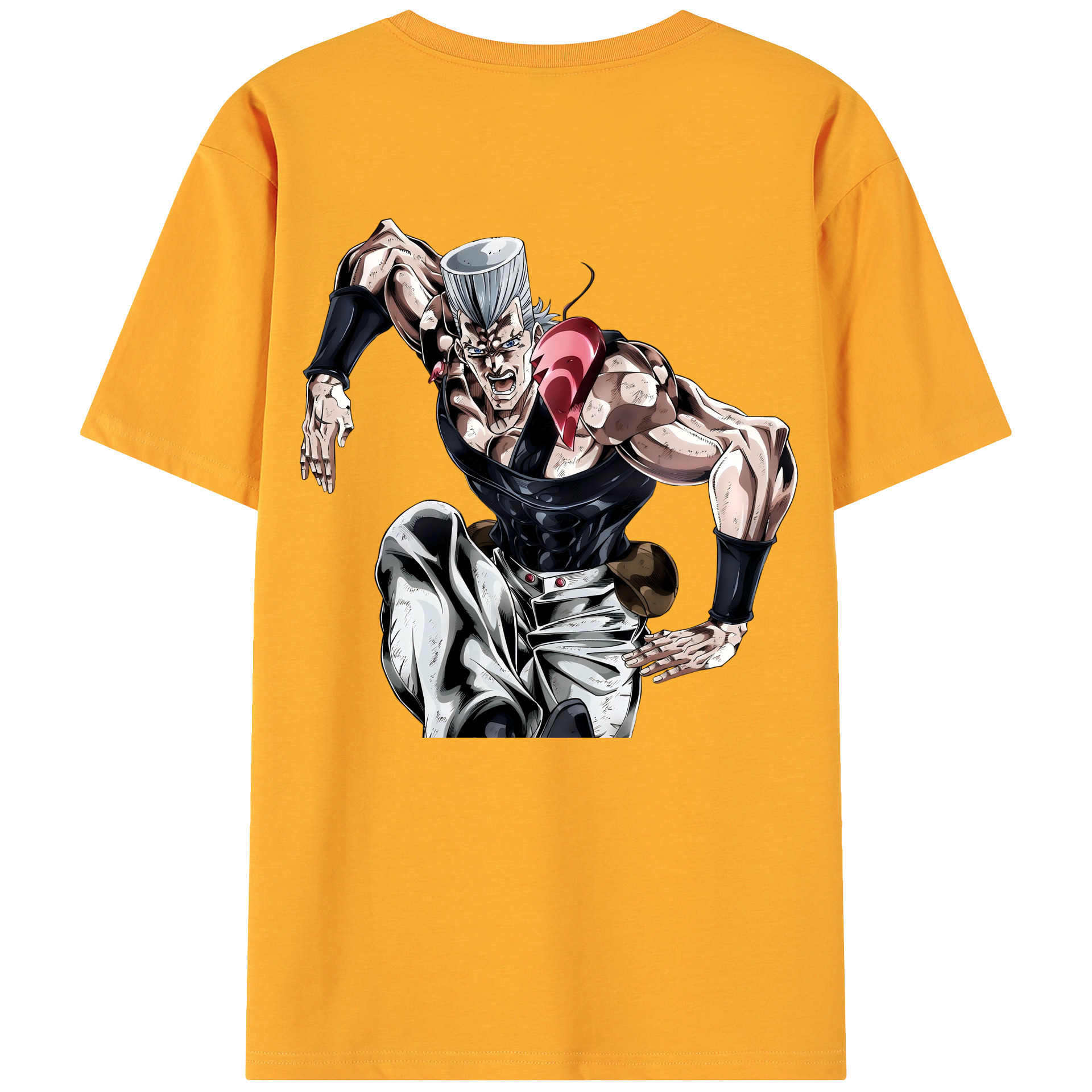 （画像用） ジョジョの奇妙な冒険 ジャン＝ピエール?ポルナレフ JoJo's Bizarre Adventure Jan Pierre Polnareff 綿100％ メンズ半袖Tシャツ（バックプリント） 通気性