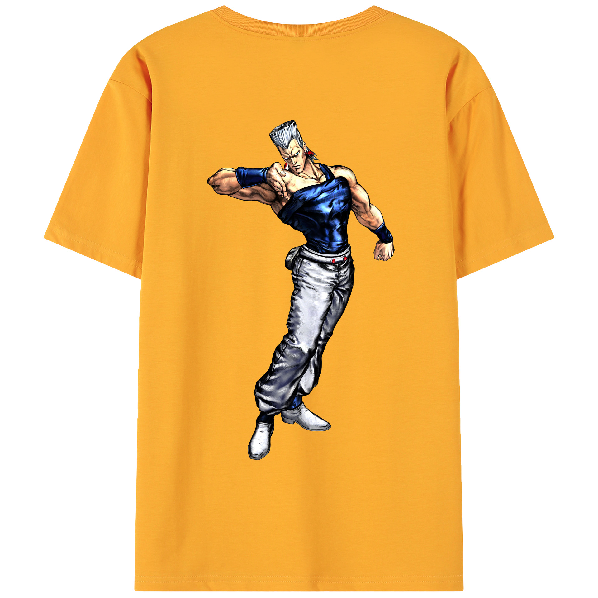（画像用） ジョジョの奇妙な冒険 ジャン＝ピエール?ポルナレフ JoJo's Bizarre Adventure Jan Pierre Polnareff 綿100％ メンズ半袖Tシャツ（バックプリント） 通気性