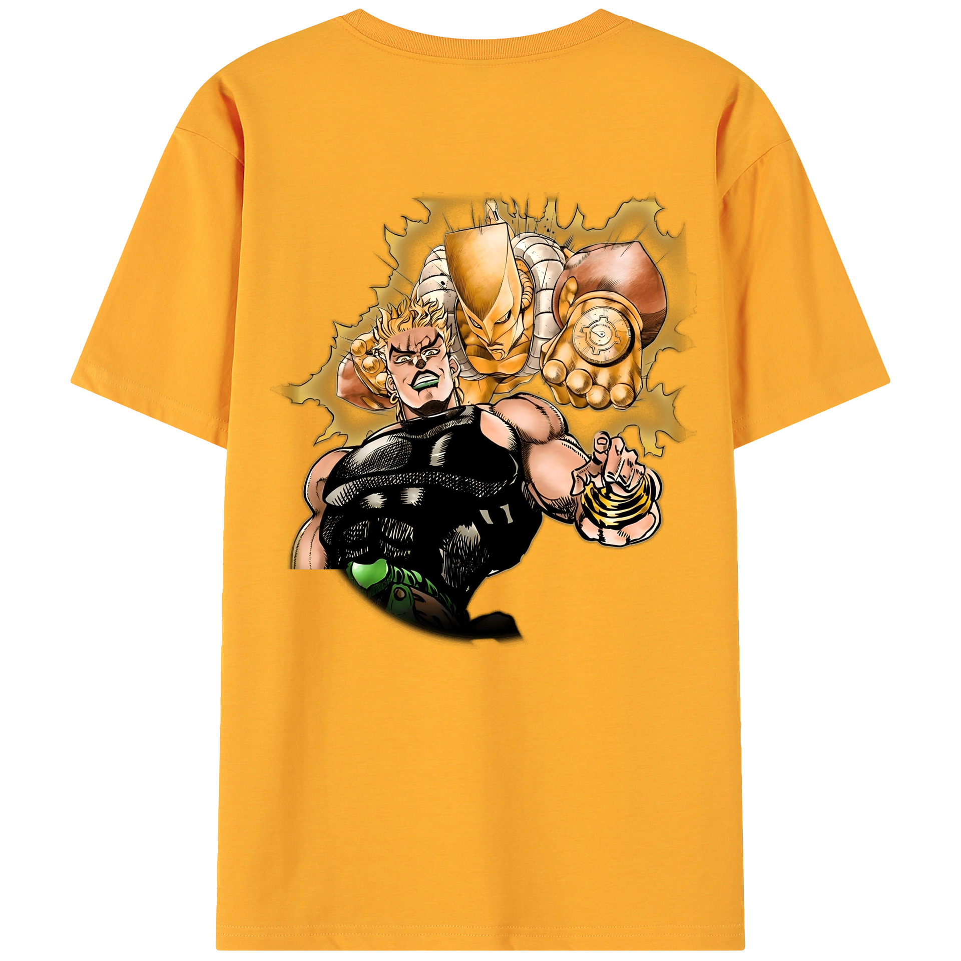 （画像用） ジョジョの奇妙な冒険 ディオ?ブランドー JoJo's Bizarre Adventure Dio Brando 綿100％ メンズ半袖Tシャツ（バックプリント） 通気性