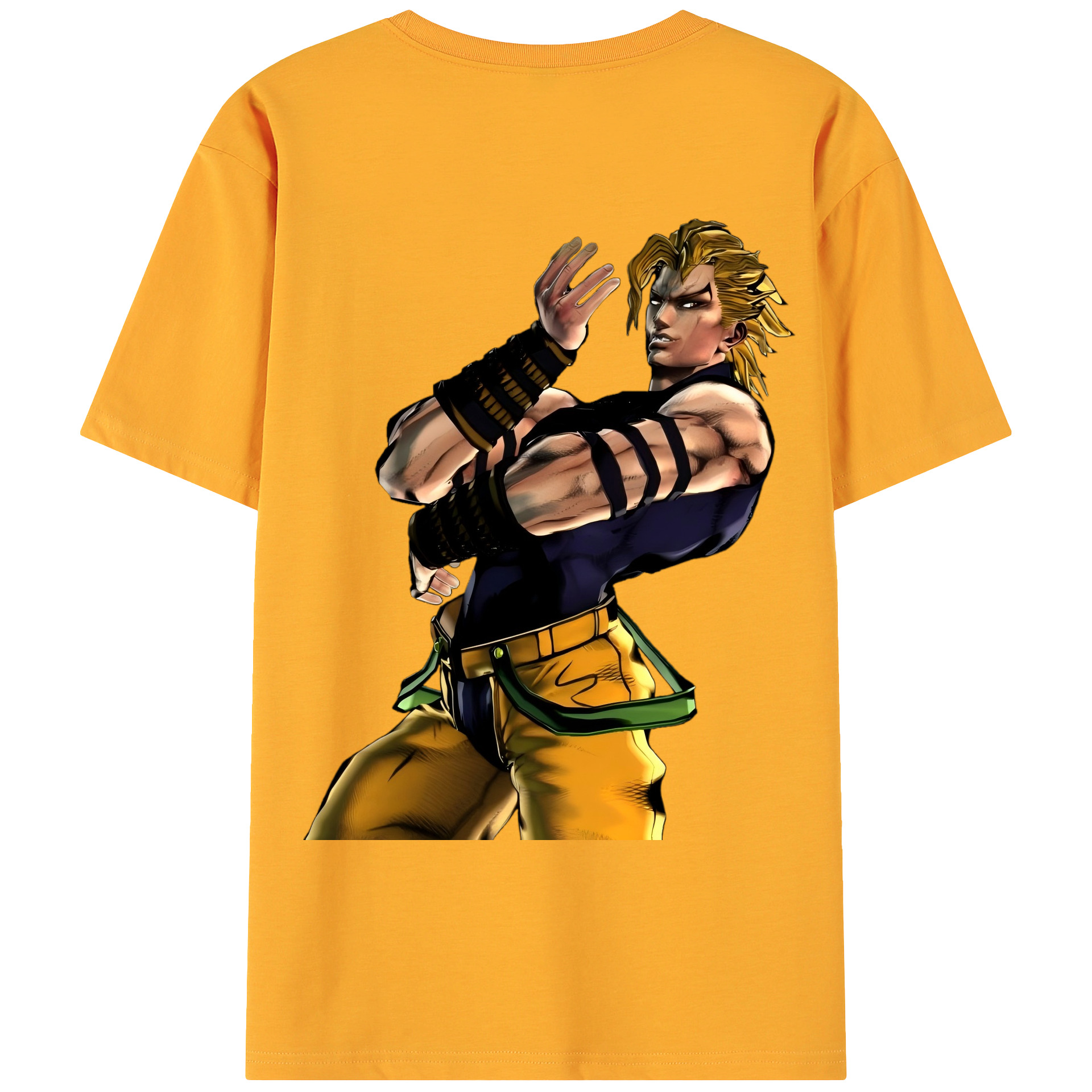 （画像用） ジョジョの奇妙な冒険 ディオ?ブランドー JoJo's Bizarre Adventure Dio Brando 綿100％ メンズ半袖Tシャツ（バックプリント） 通気性