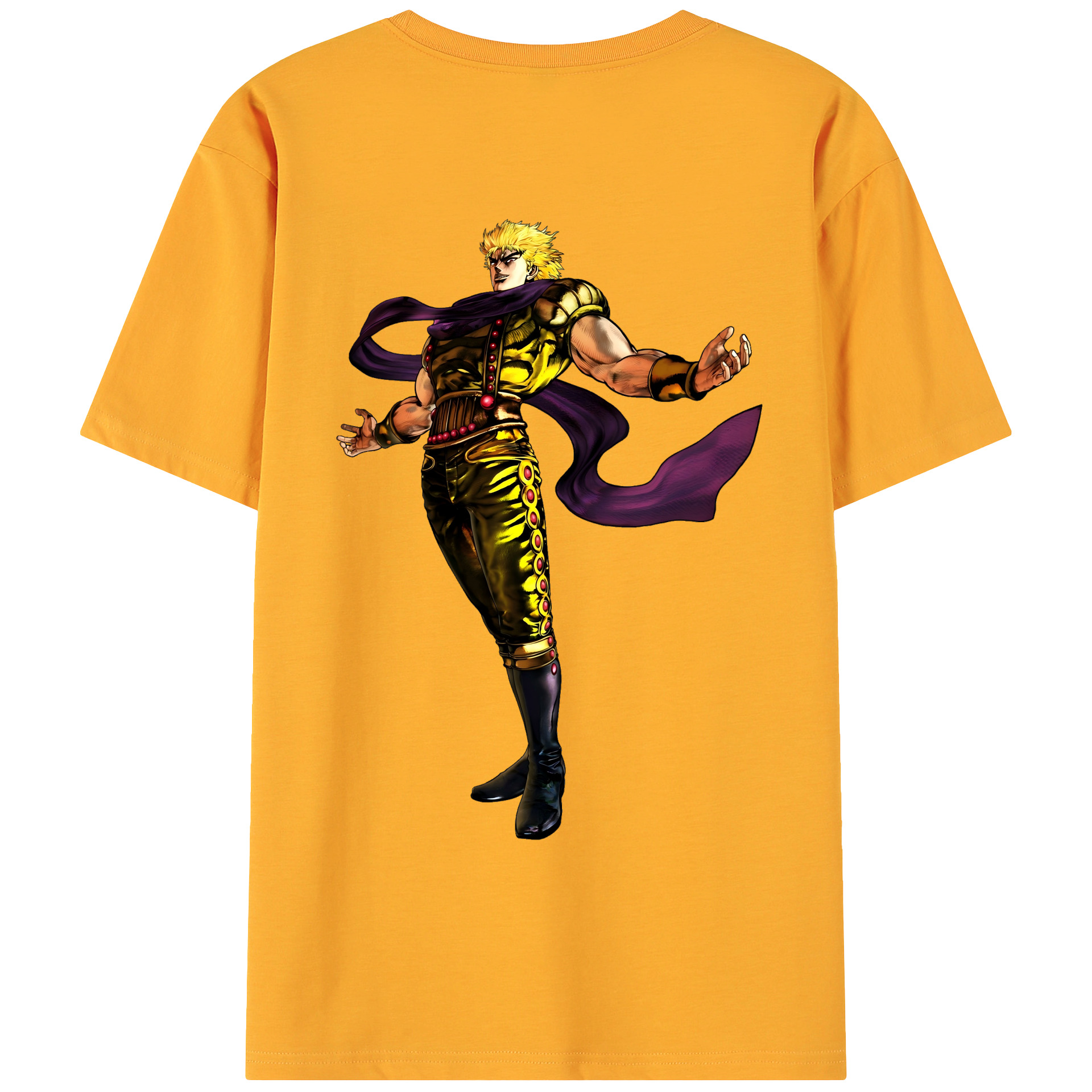 （画像用） ジョジョの奇妙な冒険 ディオ?ブランドー JoJo's Bizarre Adventure Dio Brando 綿100％ メンズ半袖Tシャツ（バックプリント） 通気性