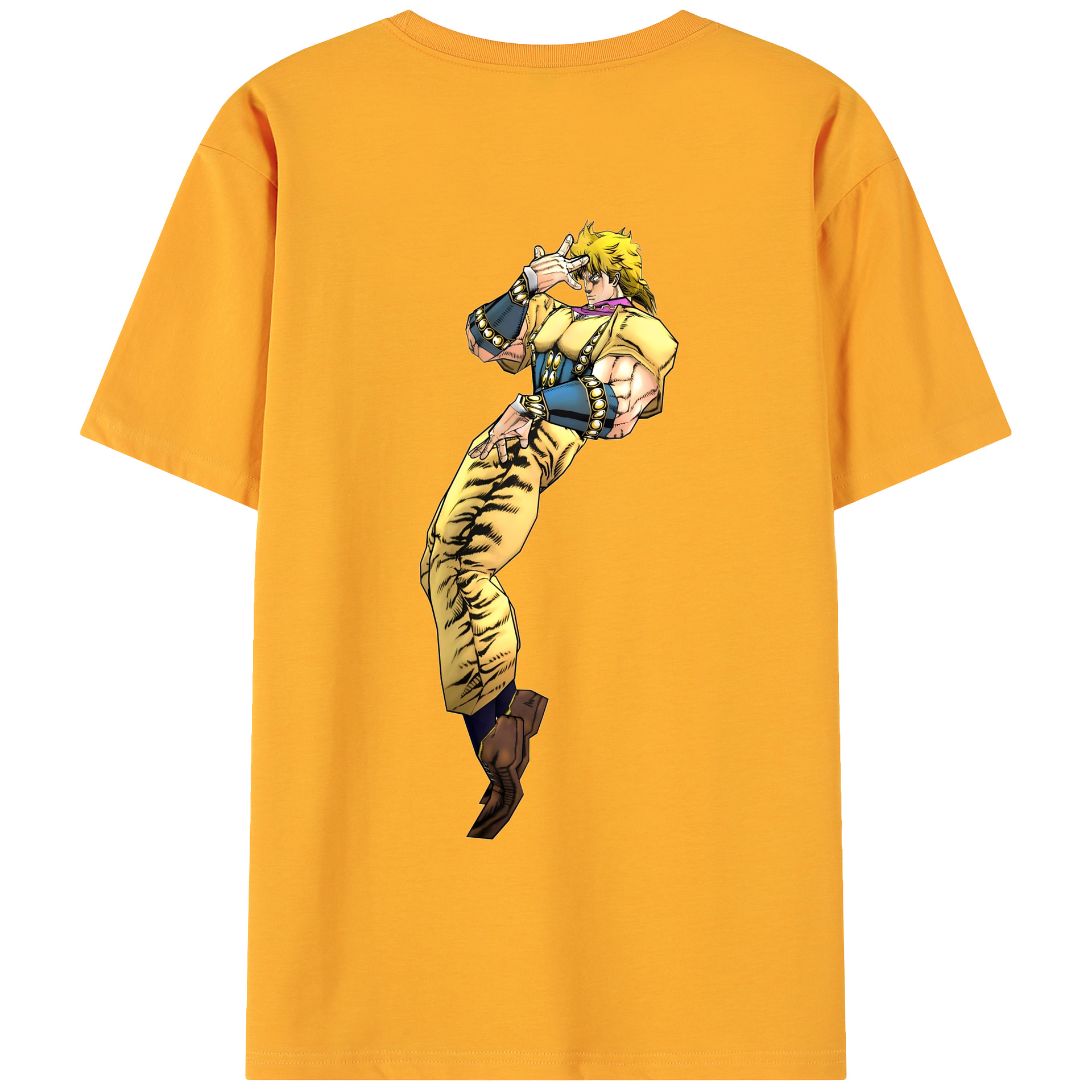 （画像用） ジョジョの奇妙な冒険 ディオ?ブランドー JoJo's Bizarre Adventure Dio Brando 綿100％ メンズ半袖Tシャツ（バックプリント） 通気性