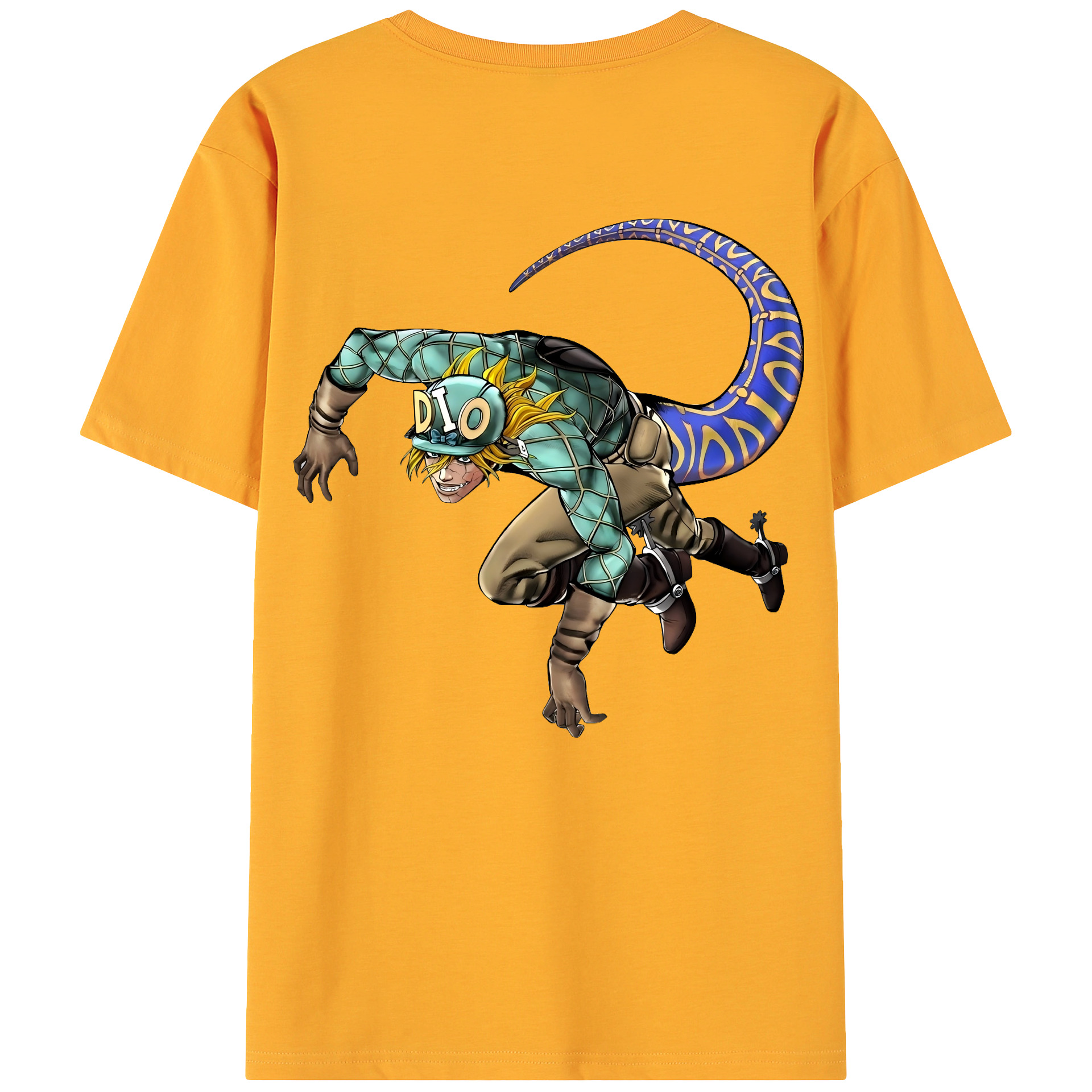 （画像用） ジョジョの奇妙な冒険 ディオ?ブランドー JoJo's Bizarre Adventure Dio Brando 綿100％ メンズ半袖Tシャツ（バックプリント） 通気性