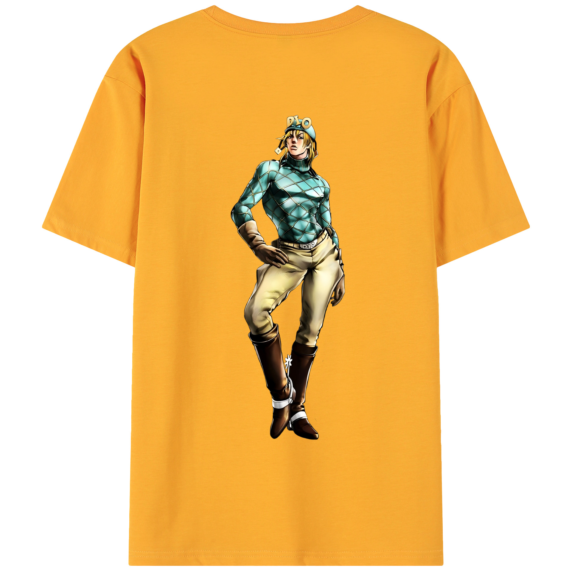 （画像用） ジョジョの奇妙な冒険 ディオ?ブランドー JoJo's Bizarre Adventure Dio Brando 綿100％ メンズ半袖Tシャツ（バックプリント） 通気性