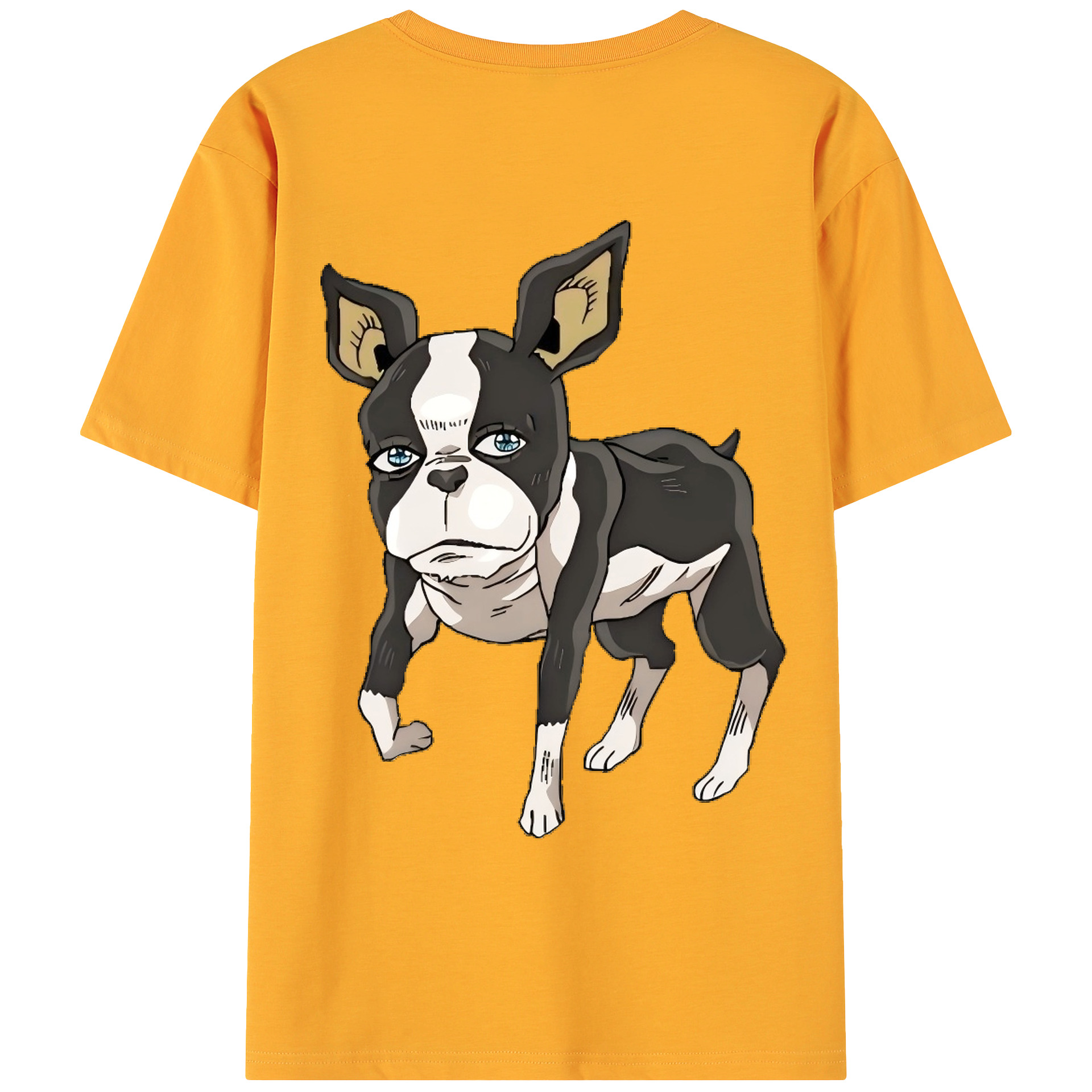 （画像用） ジョジョの奇妙な冒険 イギー JoJo's Bizarre Adventure Iggy 綿100％ メンズ半袖Tシャツ（バックプリント） 通気性