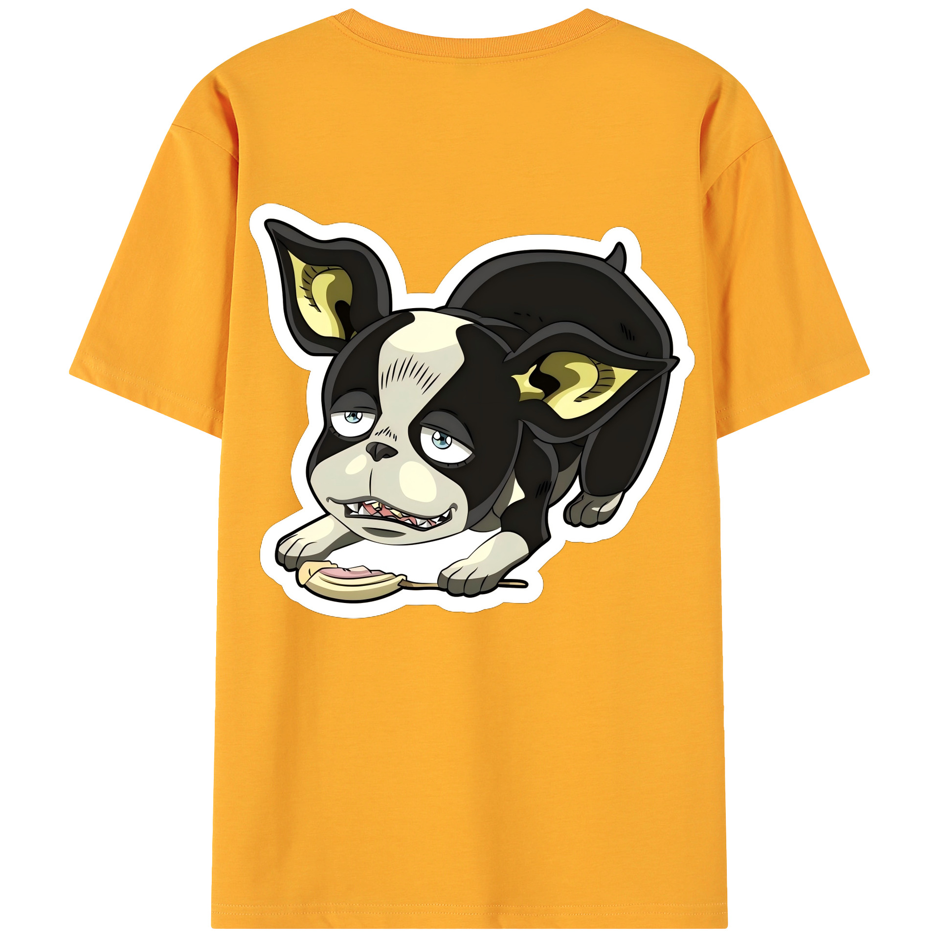 （画像用） ジョジョの奇妙な冒険 イギー JoJo's Bizarre Adventure Iggy 綿100％ メンズ半袖Tシャツ（バックプリント） 通気性