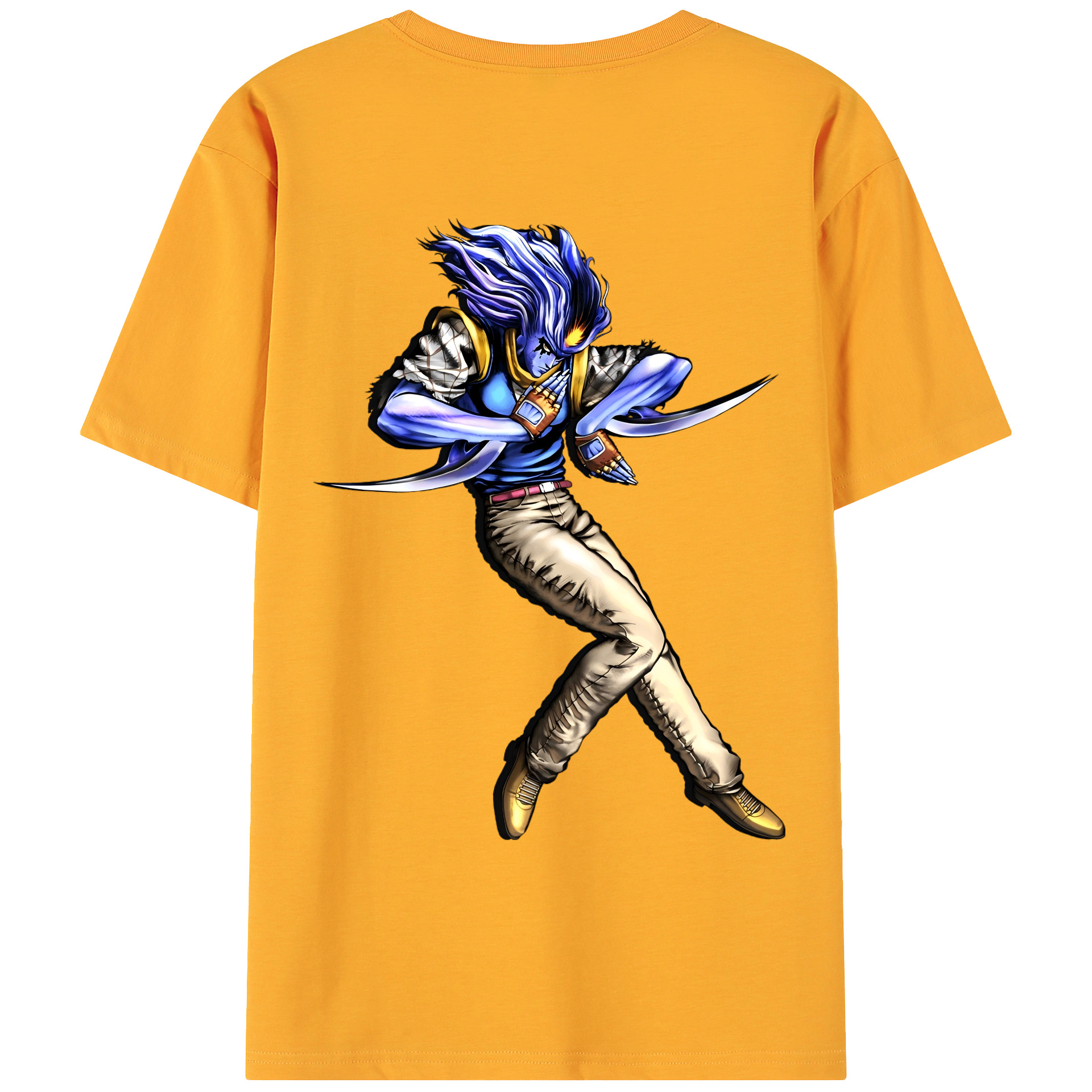 （画像用） ジョジョの奇妙な冒険 JoJo's Bizarre Adventure 綿100％ メンズ半袖Tシャツ（バックプリント） 通気性