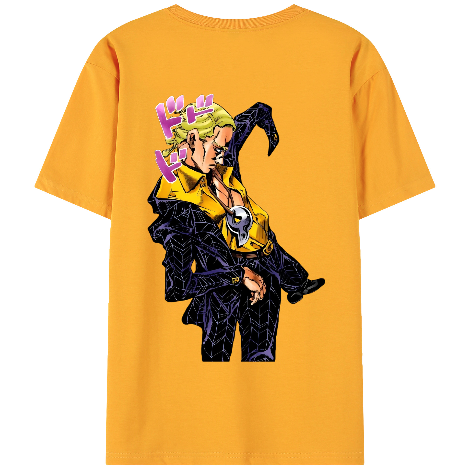 （画像用） ジョジョの奇妙な冒険 プロシュート JoJo's Bizarre Adventure Prosciutto 綿100％ メンズ半袖Tシャツ（バックプリント） 通気性