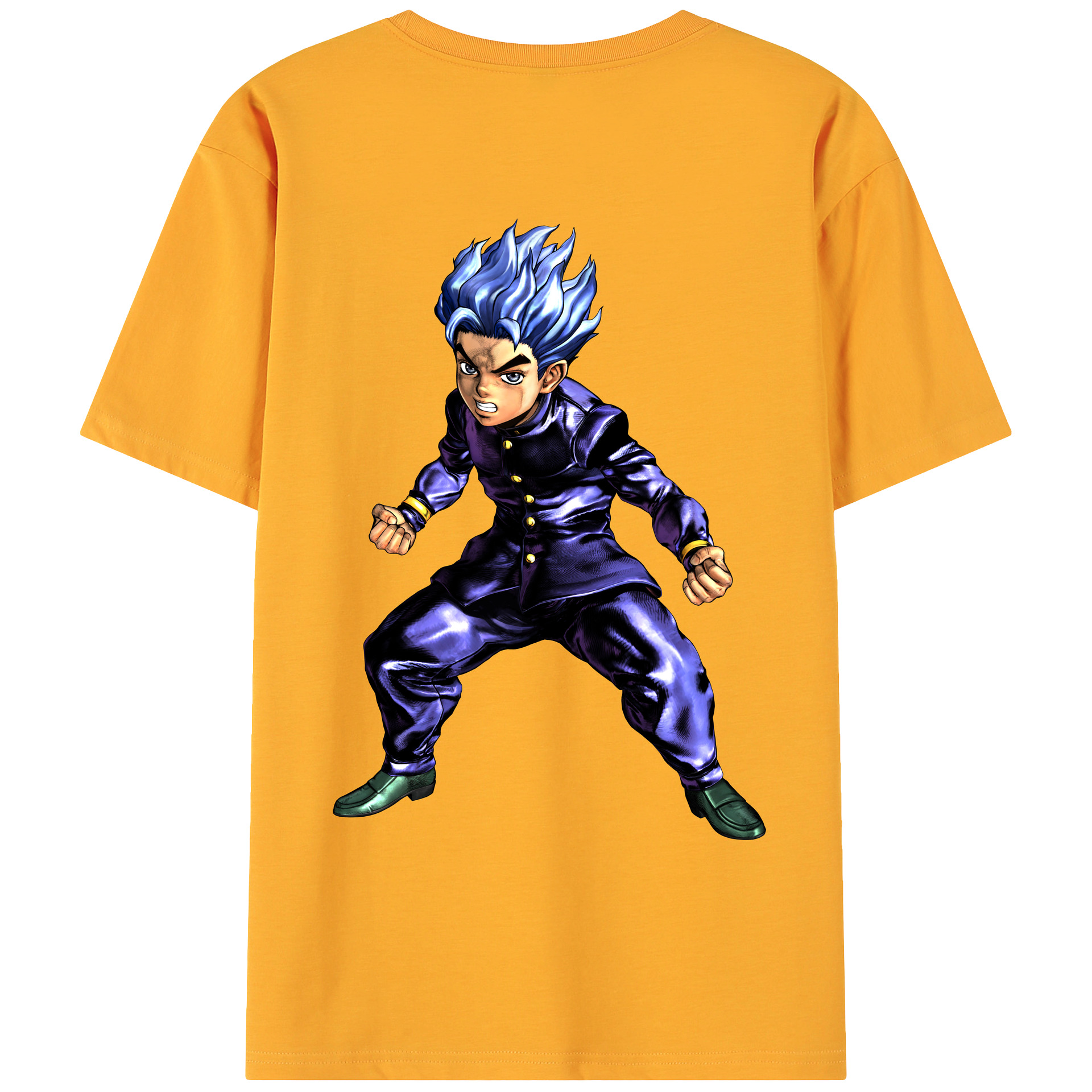 （画像用） ジョジョの奇妙な冒険 広瀨康一 JoJo's Bizarre Adventure Hirose Koichi 綿100％ メンズ半袖Tシャツ（バックプリント） 通気性