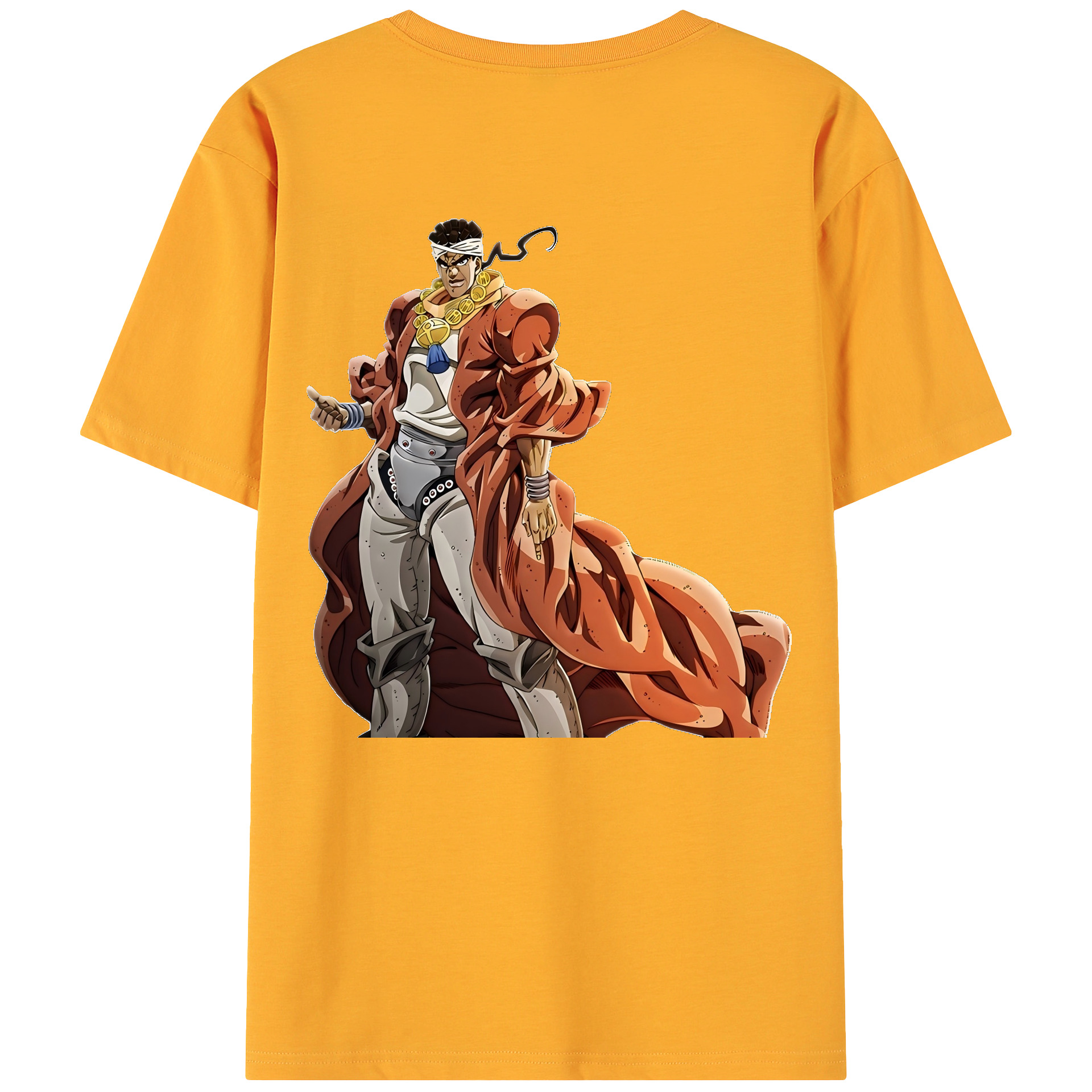 （画像用） ジョジョの奇妙な冒険 ムハンマド?アブドゥル JoJo's Bizarre Adventure Muhammad Avdol 綿100％ メンズ半袖Tシャツ（バックプリント） 通気性