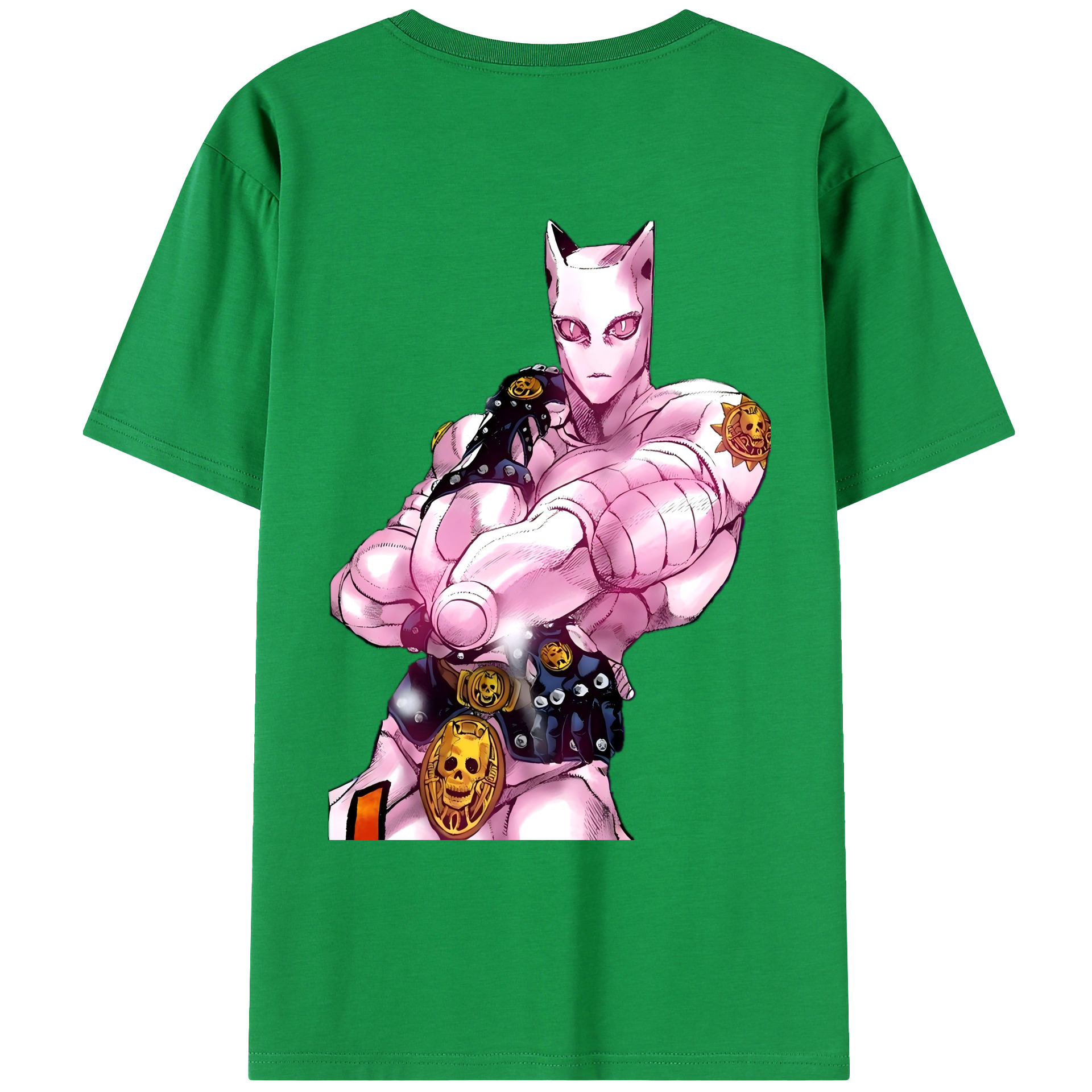 （画像用） ジョジョの奇妙な冒険 きら よしかげ JoJo's Bizarre Adventure Kira Yoshikage 綿100％ メンズ半袖Tシャツ（バックプリント） 通気性