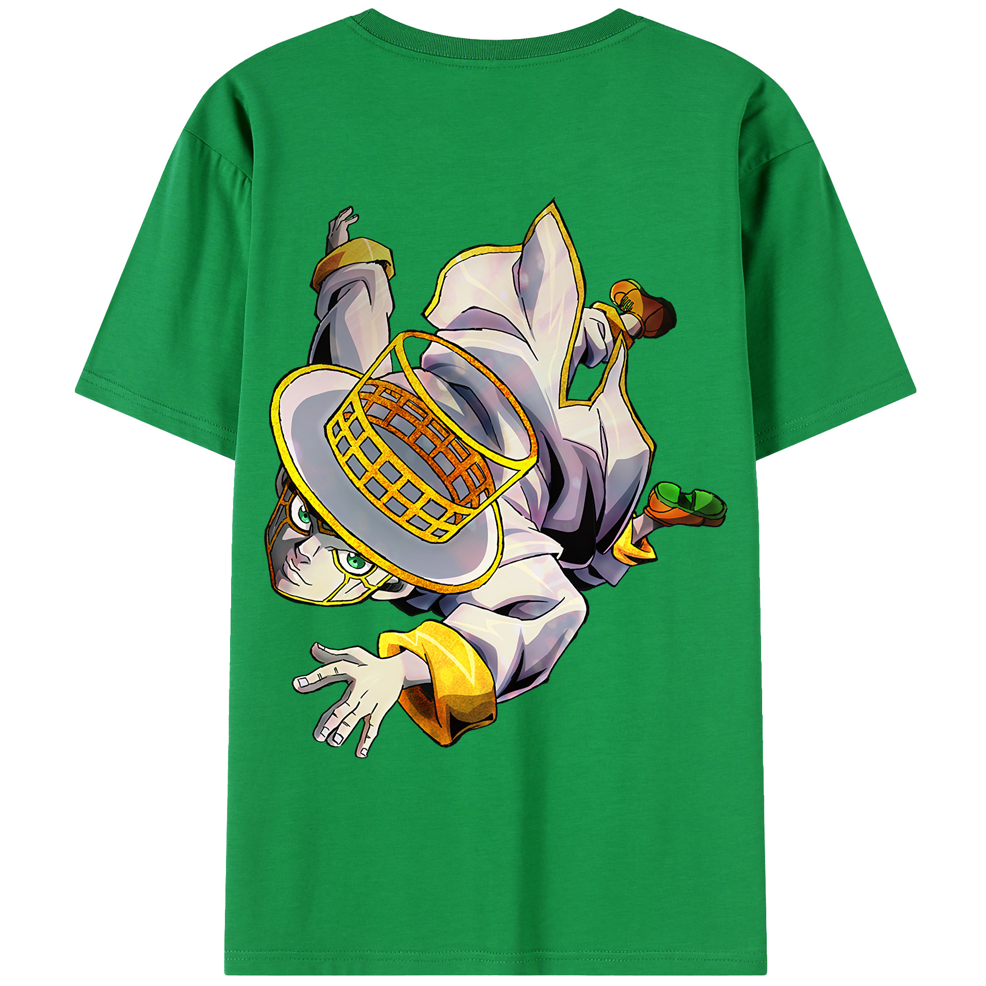 （画像用） ジョジョの奇妙な冒険 岸辺 露伴（きしべ ろはん） JoJo's Bizarre Adventure Rohan Kishibe 綿100％ メンズ半袖Tシャツ（バックプリント） 通気性