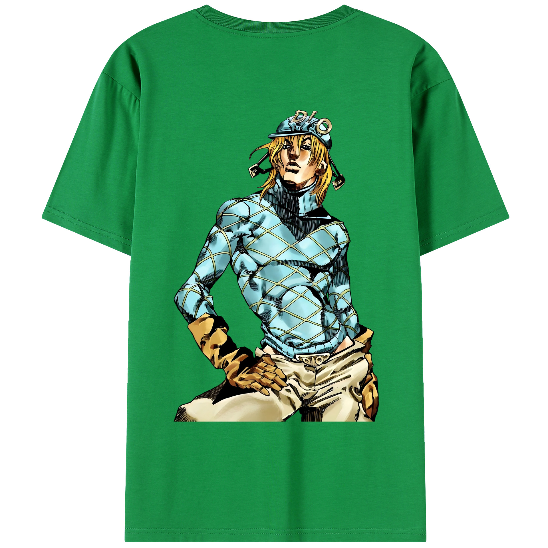 （画像用） ジョジョの奇妙な冒険 ディオ?ブランドー JoJo's Bizarre Adventure Dio Brando 綿100％ メンズ半袖Tシャツ（バックプリント） 通気性