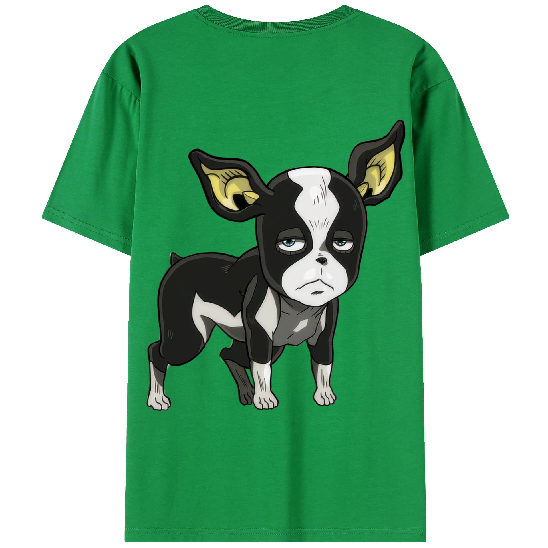 （画像用） ジョジョの奇妙な冒険 イギー JoJo's Bizarre Adventure Iggy 綿100％ メンズ半袖Tシャツ（バックプリント） 通気性