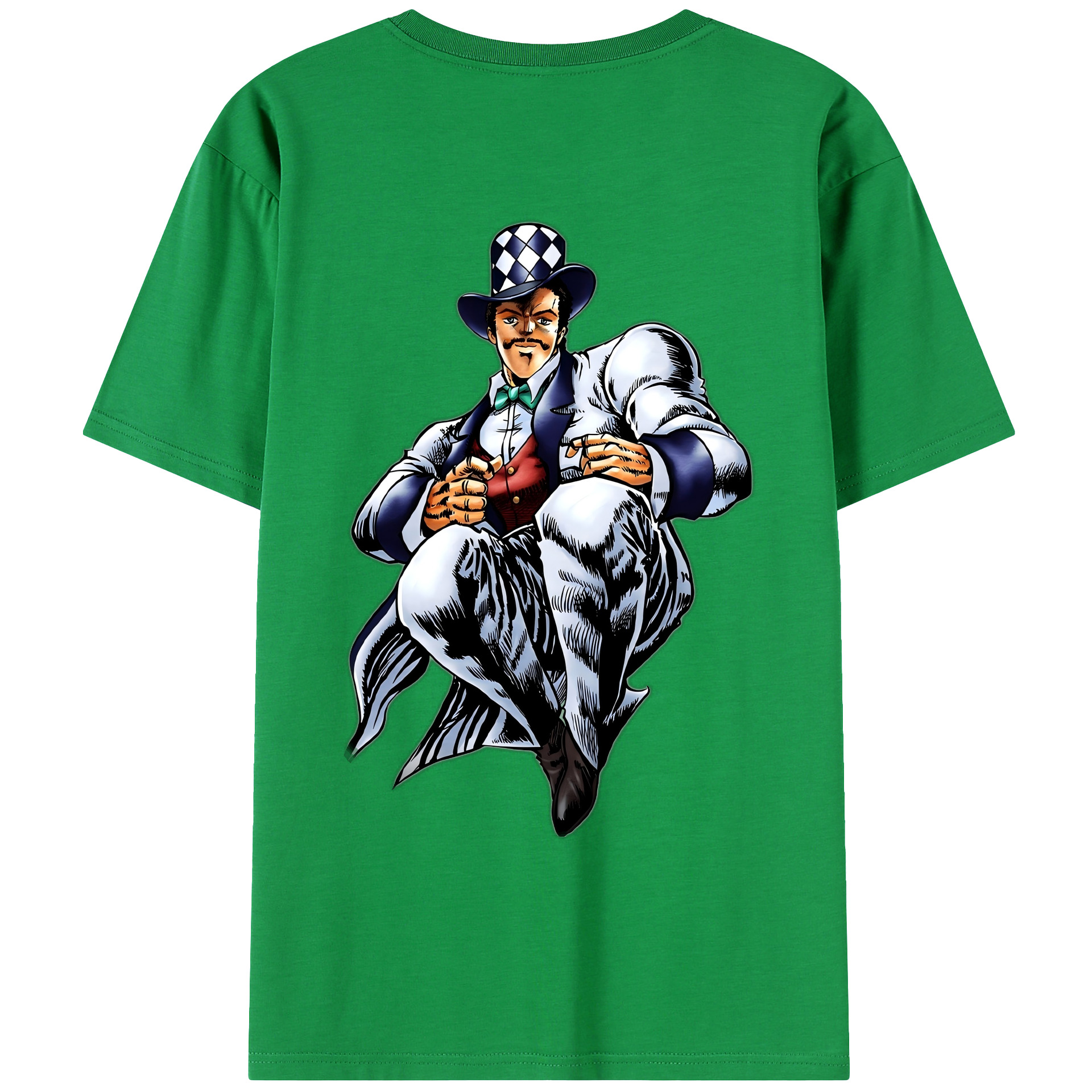 （画像用） ジョジョの奇妙な冒険 ウィル?アントニオ?ツェペリ JoJo's Bizarre Adventure Will Anthonio Zeppeli 綿100％ メンズ半袖Tシャツ（バックプリント） 通気性