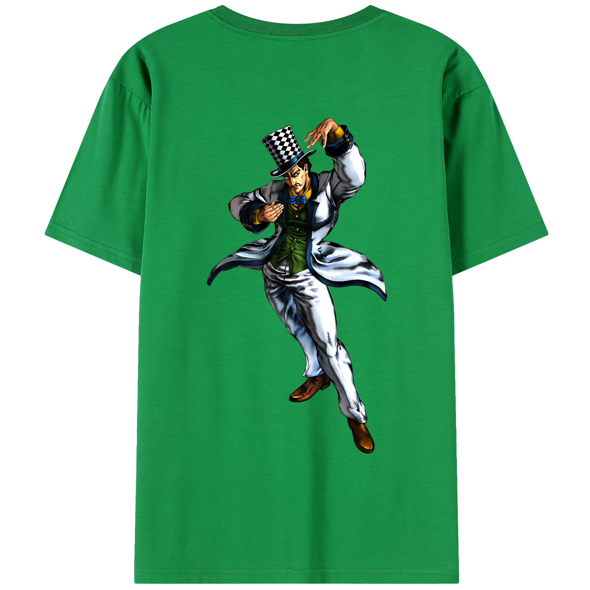 （画像用） ジョジョの奇妙な冒険 ウィル?アントニオ?ツェペリ JoJo's Bizarre Adventure Will Anthonio Zeppeli 綿100％ メンズ半袖Tシャツ（バックプリント） 通気性