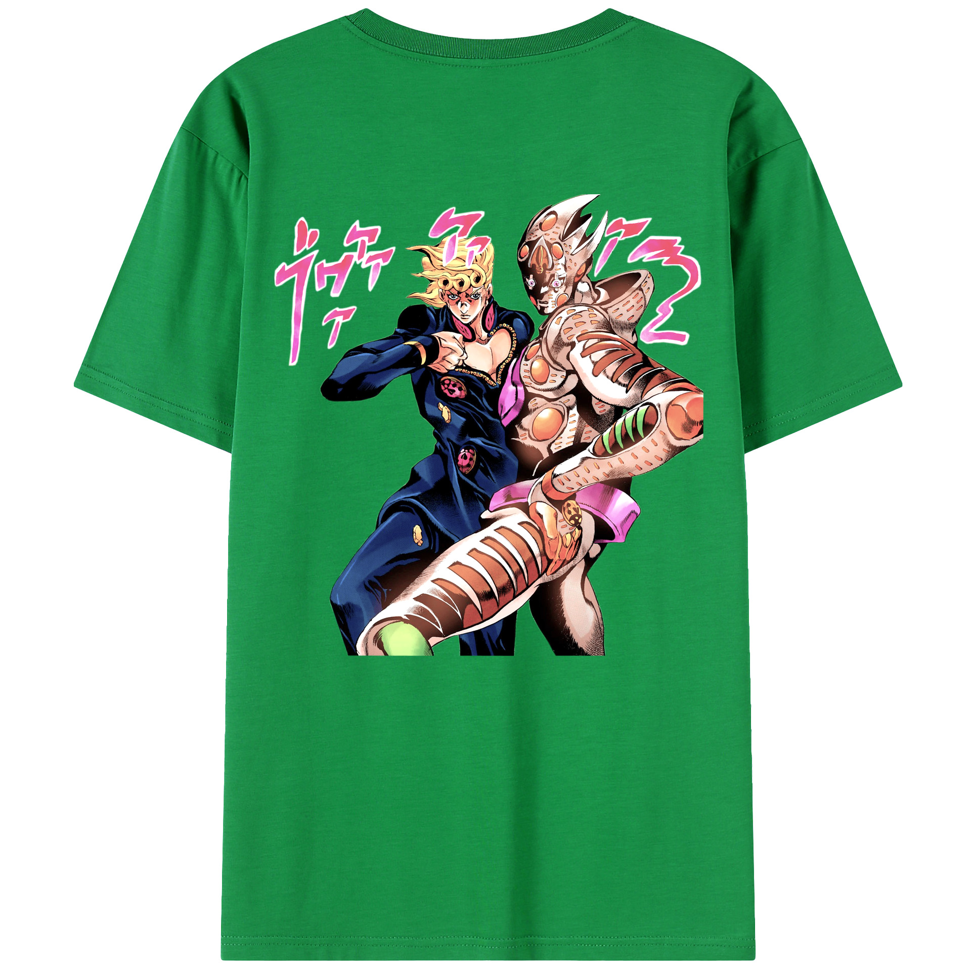 （画像用） ジョジョの奇妙な冒険 ジョルノ?ジョバァーナ JoJo's Bizarre Adventure Giorno Giovanna 綿100％ メンズ半袖Tシャツ（バックプリント） 通気性