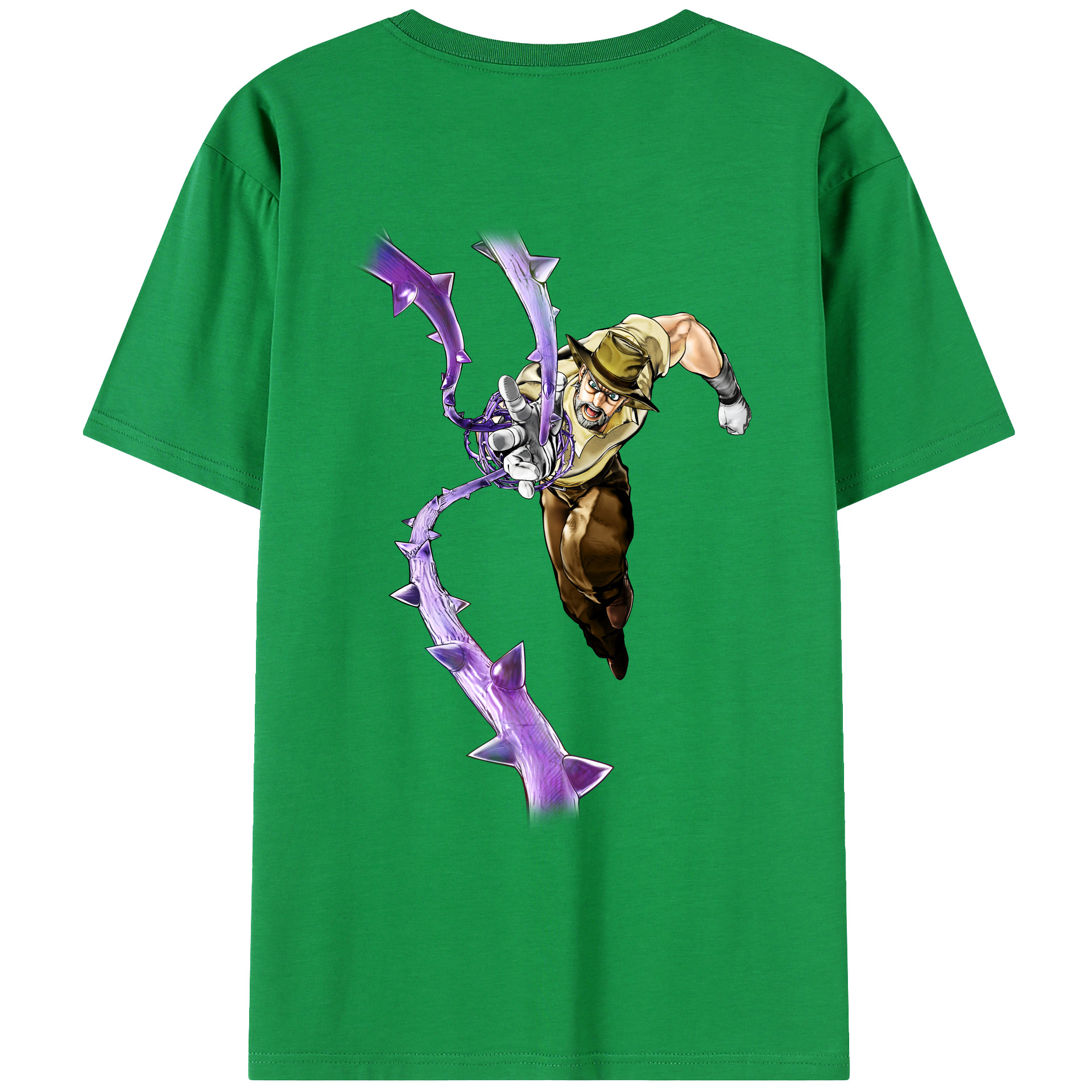 （画像用） ジョジョの奇妙な冒険 ジョセフ?ジョースター JoJo's Bizarre Adventure Joseph Joestar 綿100％ メンズ半袖Tシャツ（バックプリント） 通気性