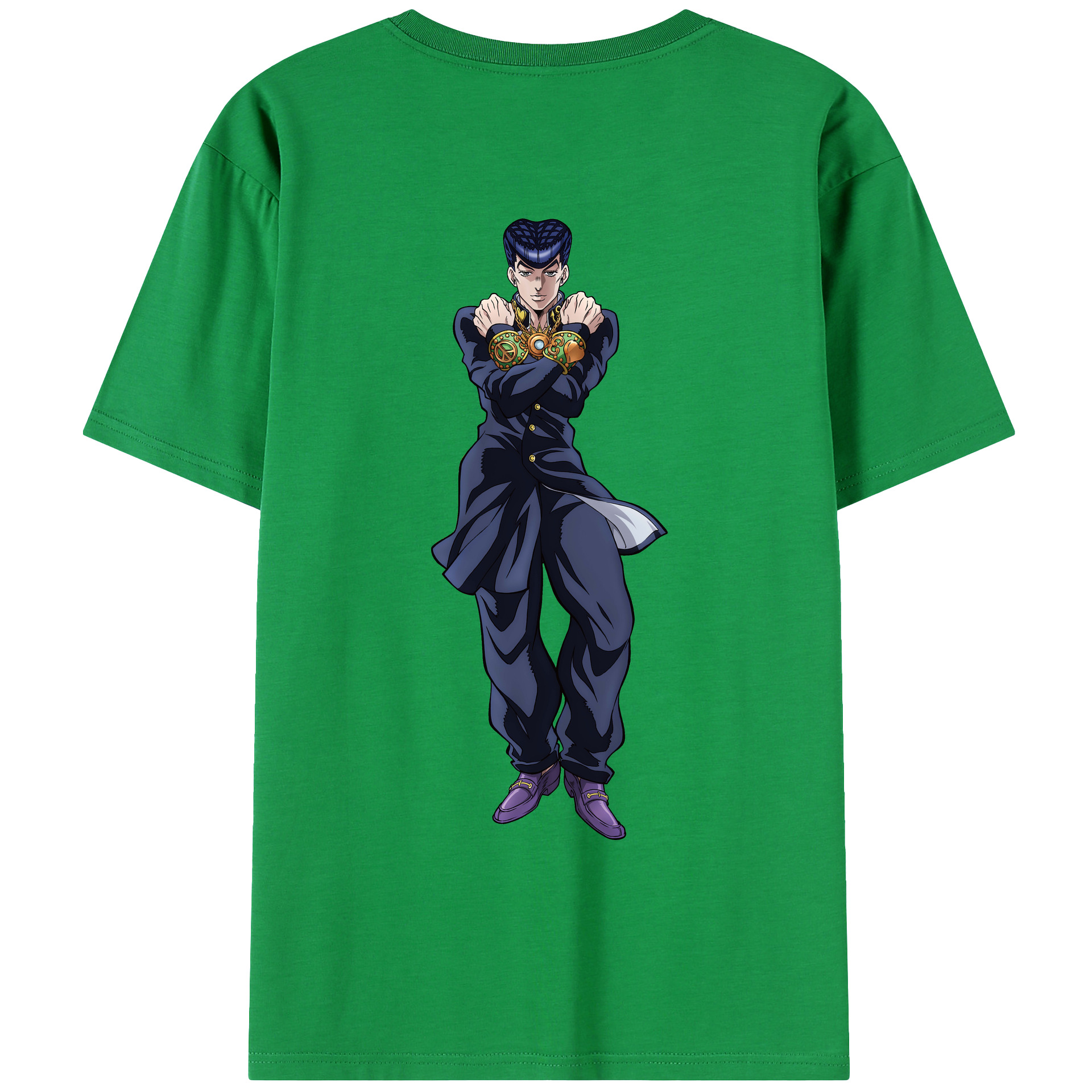（画像用） ジョジョの奇妙な冒険 ひがしかた じょうすけ JoJo's Bizarre Adventure Higashikata Josuke 綿100％ メンズ半袖Tシャツ（バックプリント） 通気性